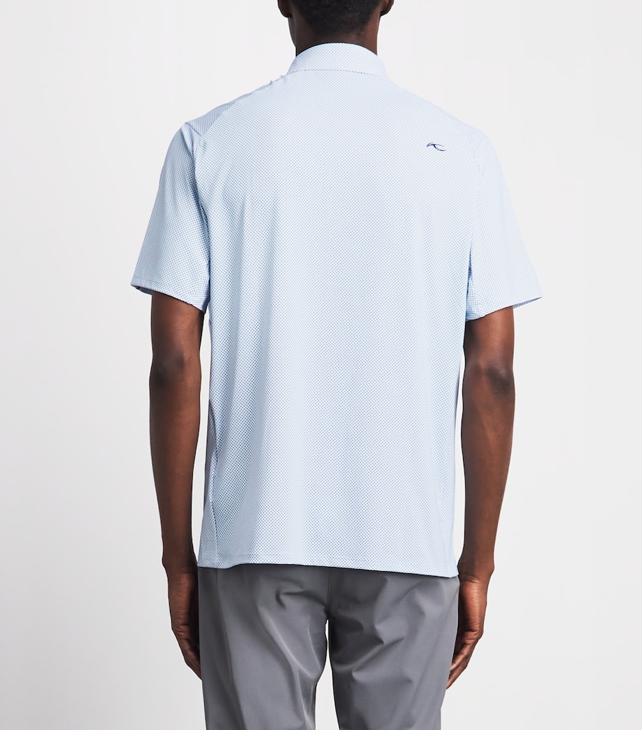 KJUS Mens Printed Golfer Polo Shirt Vapor Blue/white Image 5