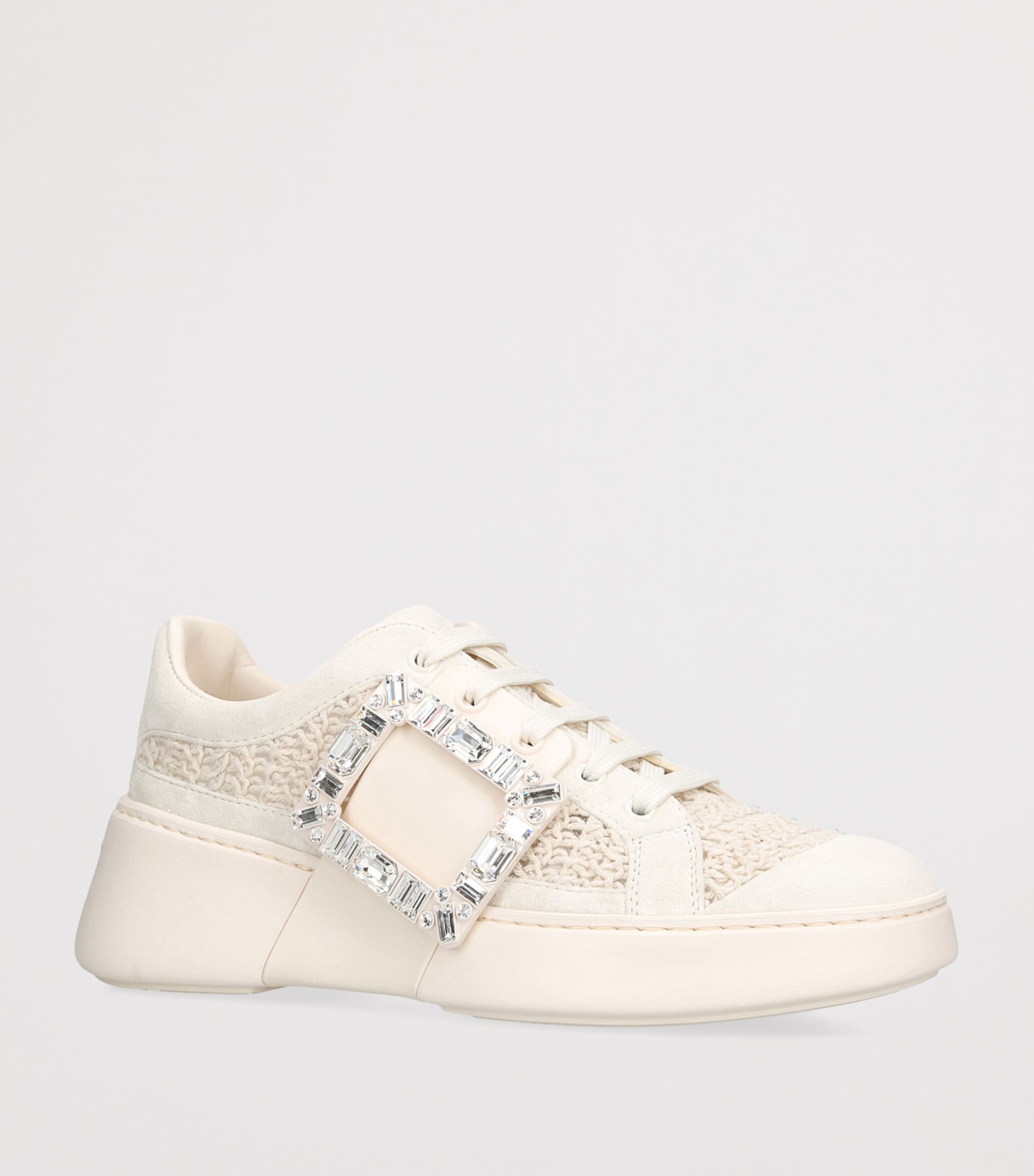 Roger Vivier White Crochet Viv' Skate Sneakers | Harrods US