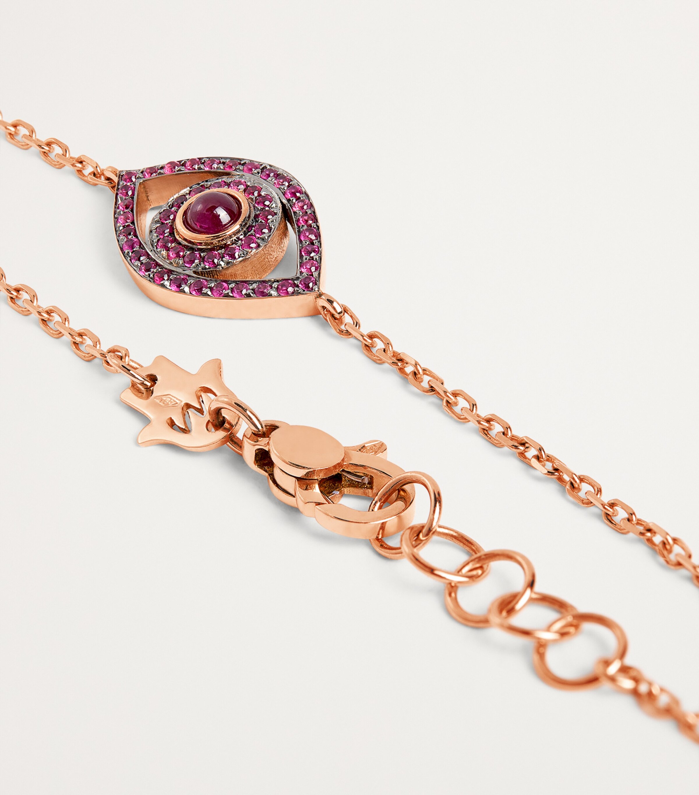 Netali Nissim Rose Gold, Ruby and Quartz Protected Bracelet Red Image 7