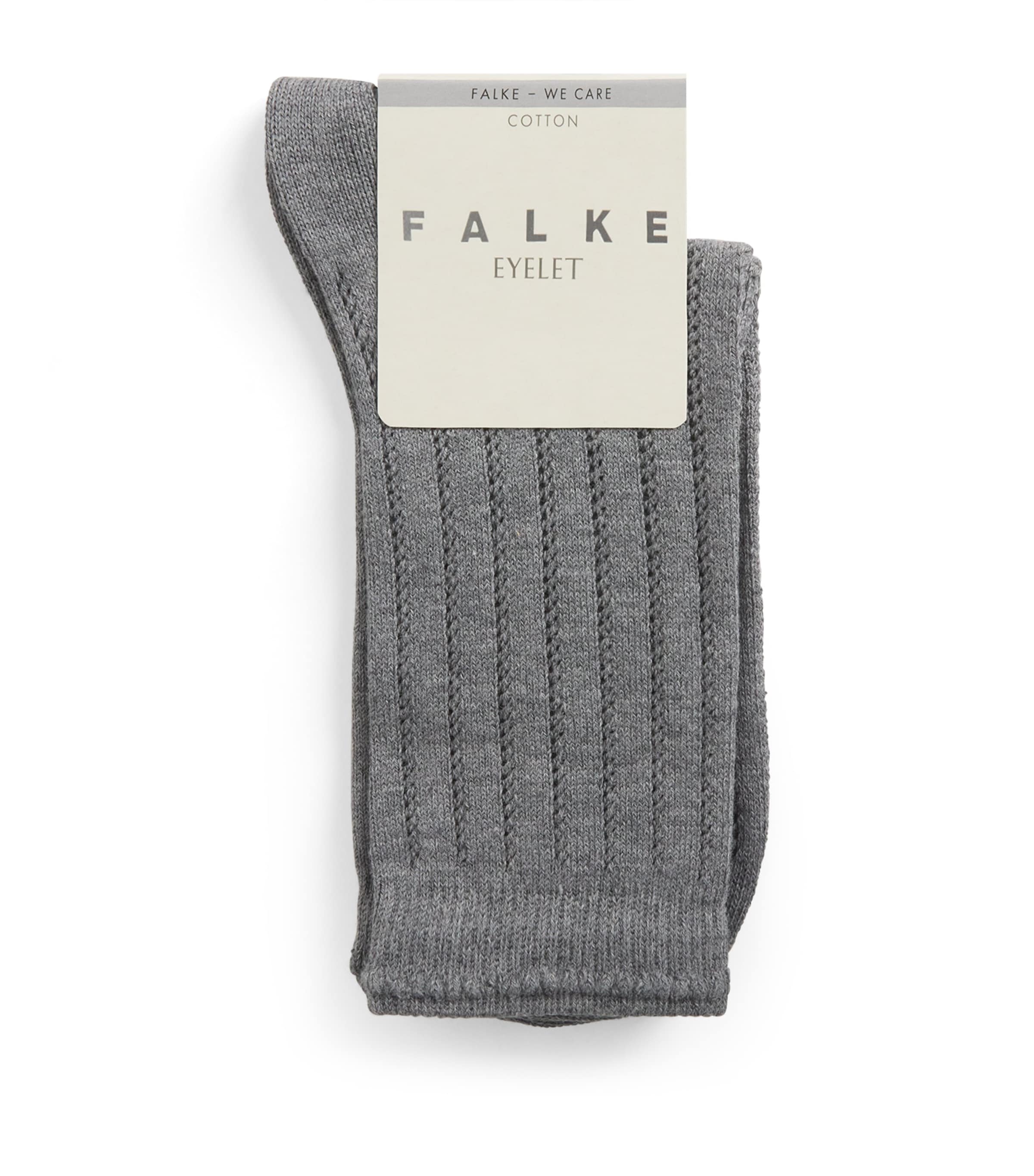 Falke Womens Eyelet Ankle Socks Ligh Grey Mel Image 1
