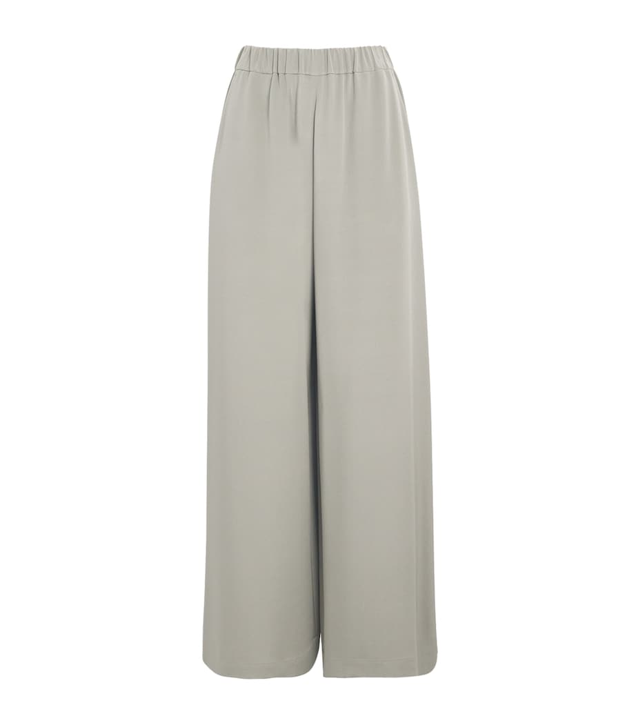 Silk Crêpe de Chine Trousers SAGE GREEN Image 1