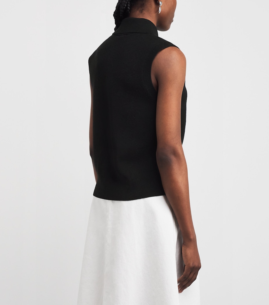 Wool-Blend Tie-Neck Sweater BLACK Image 4