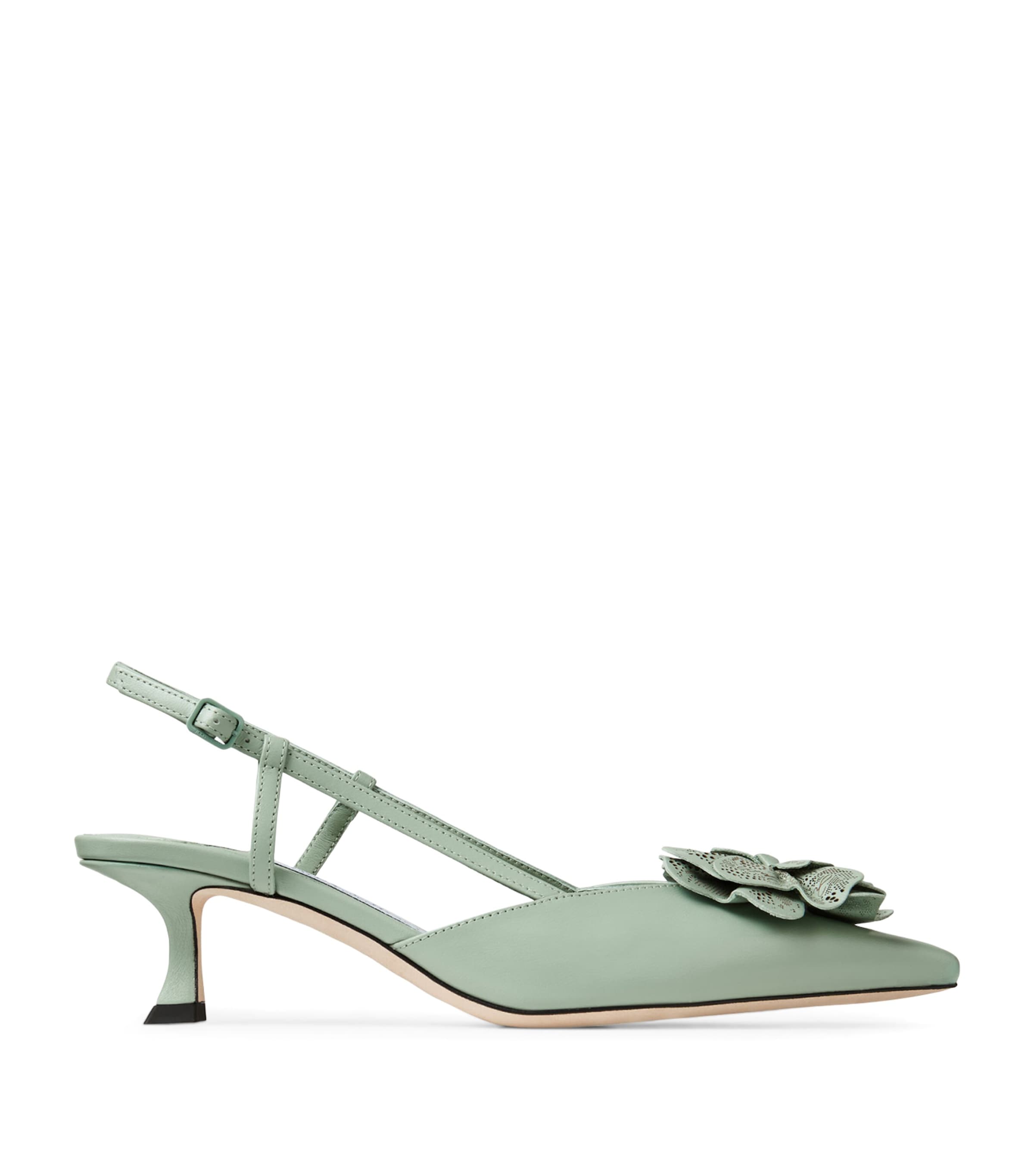 Mimmi 50 Leather Slingback Mules VERDE/VERDE Image 1