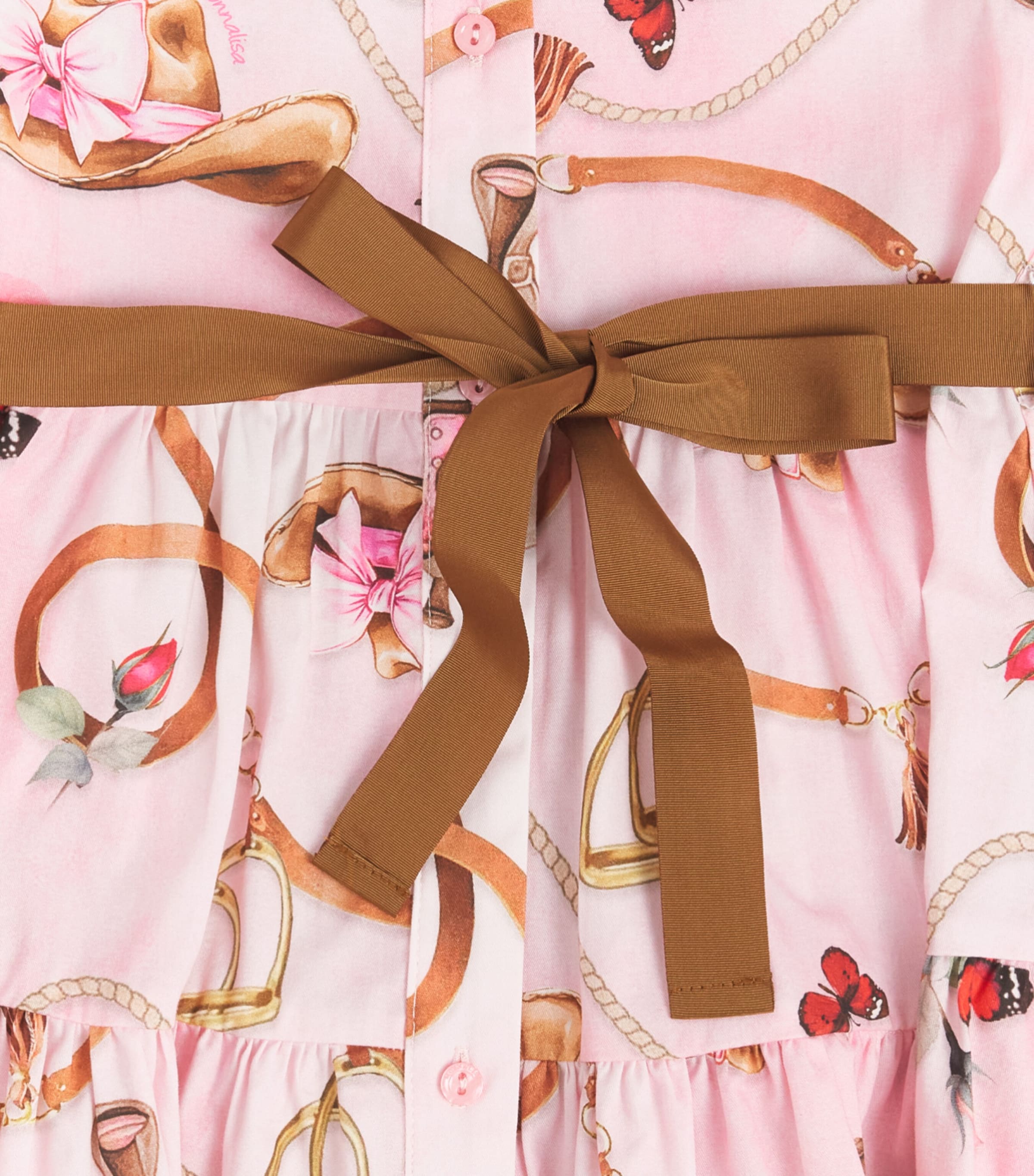 Monnalisa Cotton Shirt Dress (24 Months – 12 Years) Lotus Image 3