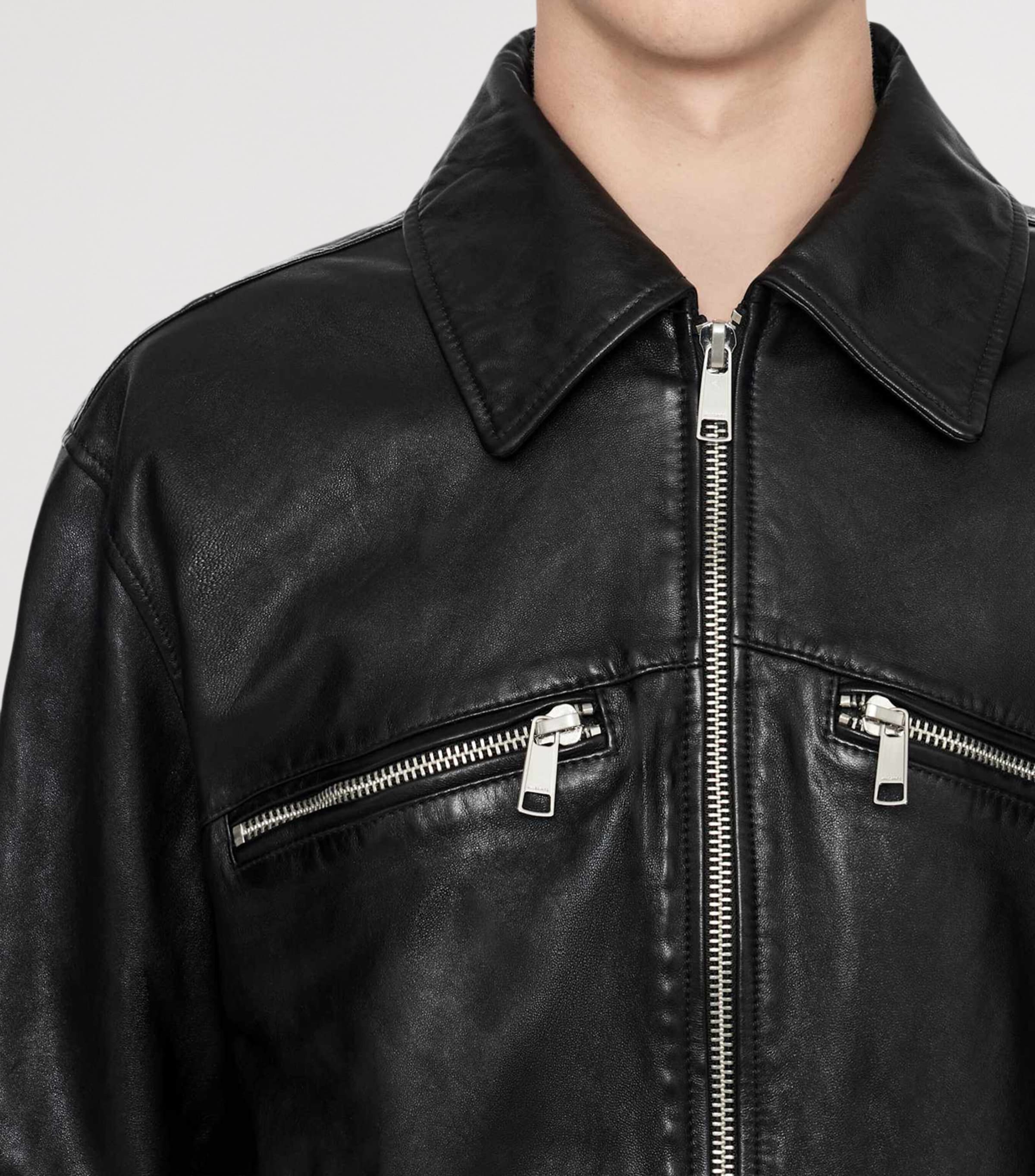 AllSaints Mens Lambskin Vegason Jacket Black Image 4