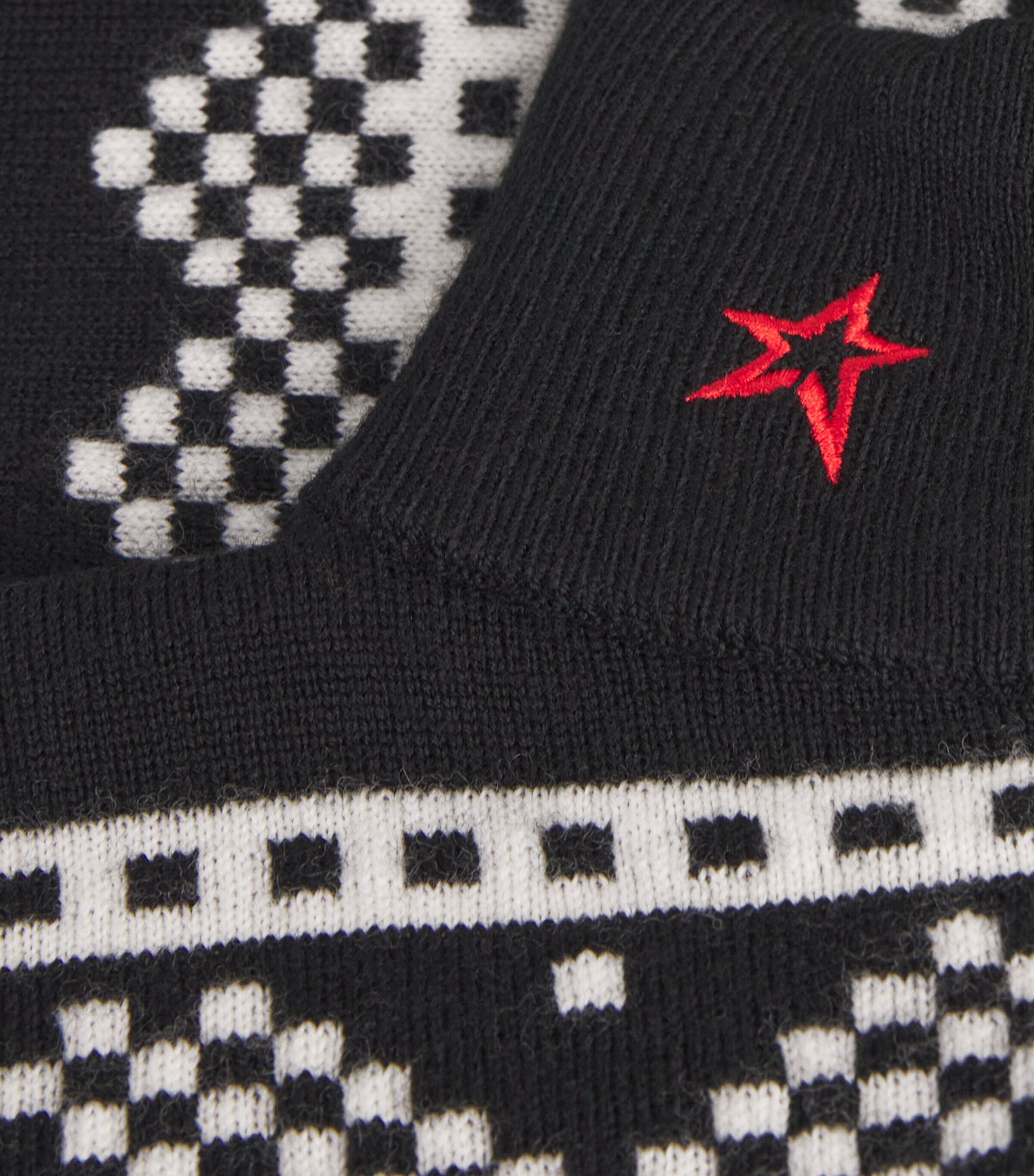 Perfect Moment Womens Merino Wool Intarsia-Knit Bodysuit Black/white Image 5