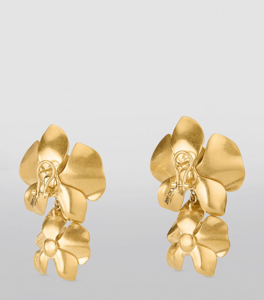 Embellished Petal Double Earrings GOLD/WHITE/CRYSTAL Image 2