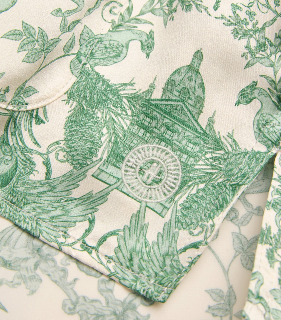 Silk Menagerie Print Pyjama Set HARRODS GREEN Image 5
