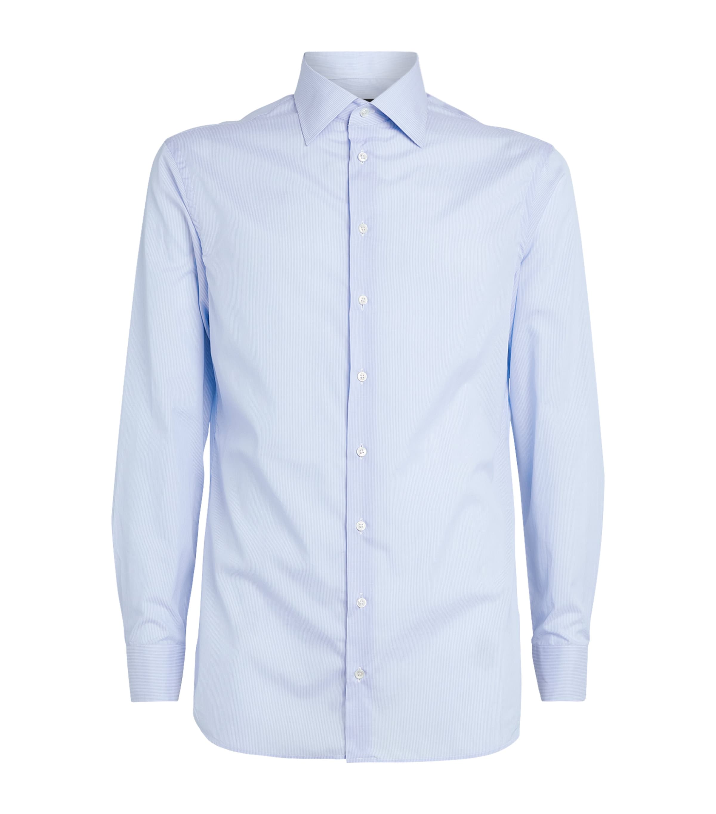 Giorgio Armani Cotton Striped Shirt In Blue