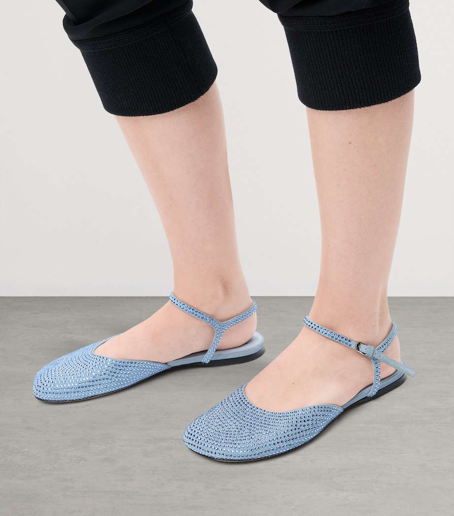 Embellished Ankle-Strap Ballet Flats BABY BLUE Image 2