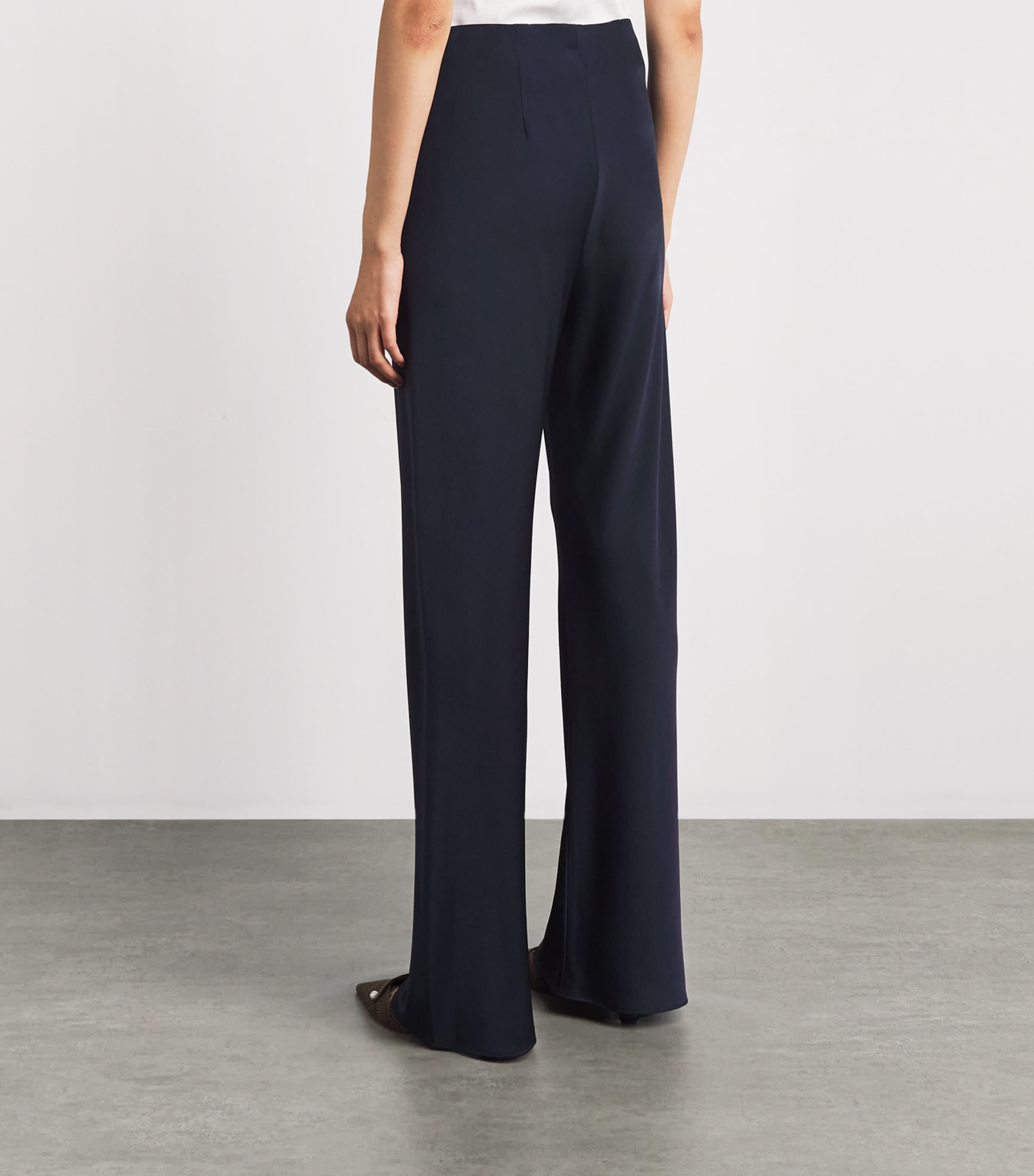 Veronica Beard Womens Braddock Wide-Leg Trousers Navy Image 5