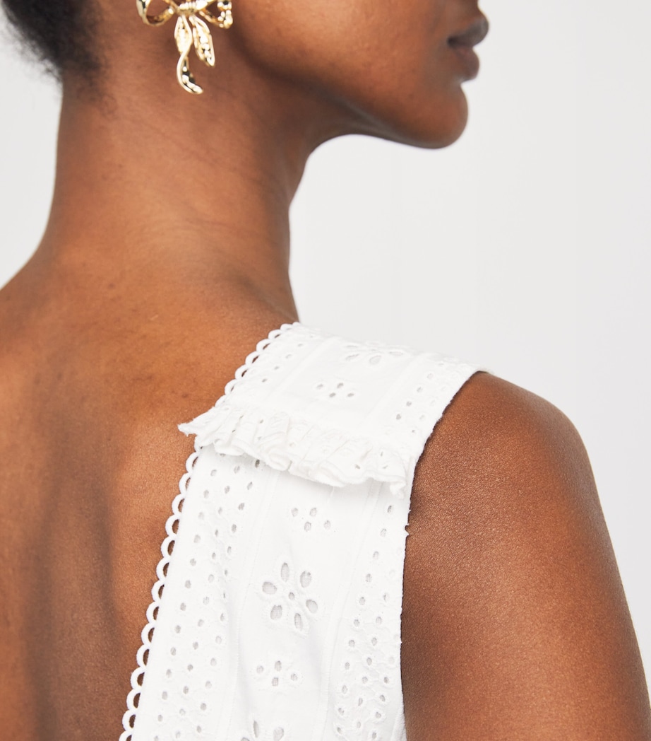 Broderie Anglaise Bow Midi Dress WHITE Image 4
