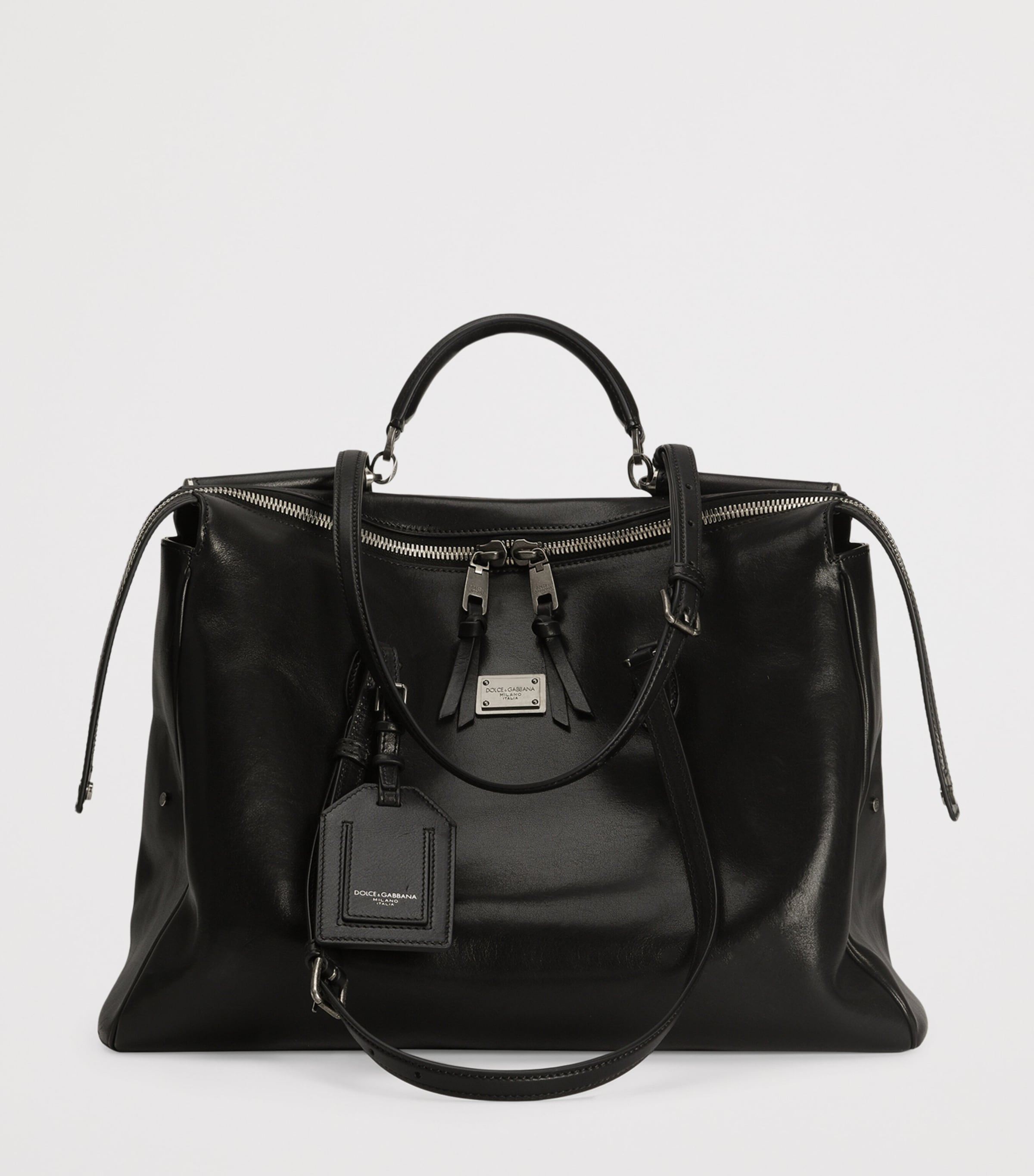 Leather-Blend Top-Handle Bag 80999-BLACK Image 3