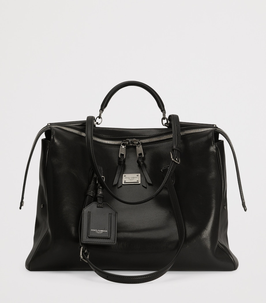Leather-Blend Top-Handle Bag 80999-BLACK Image 3