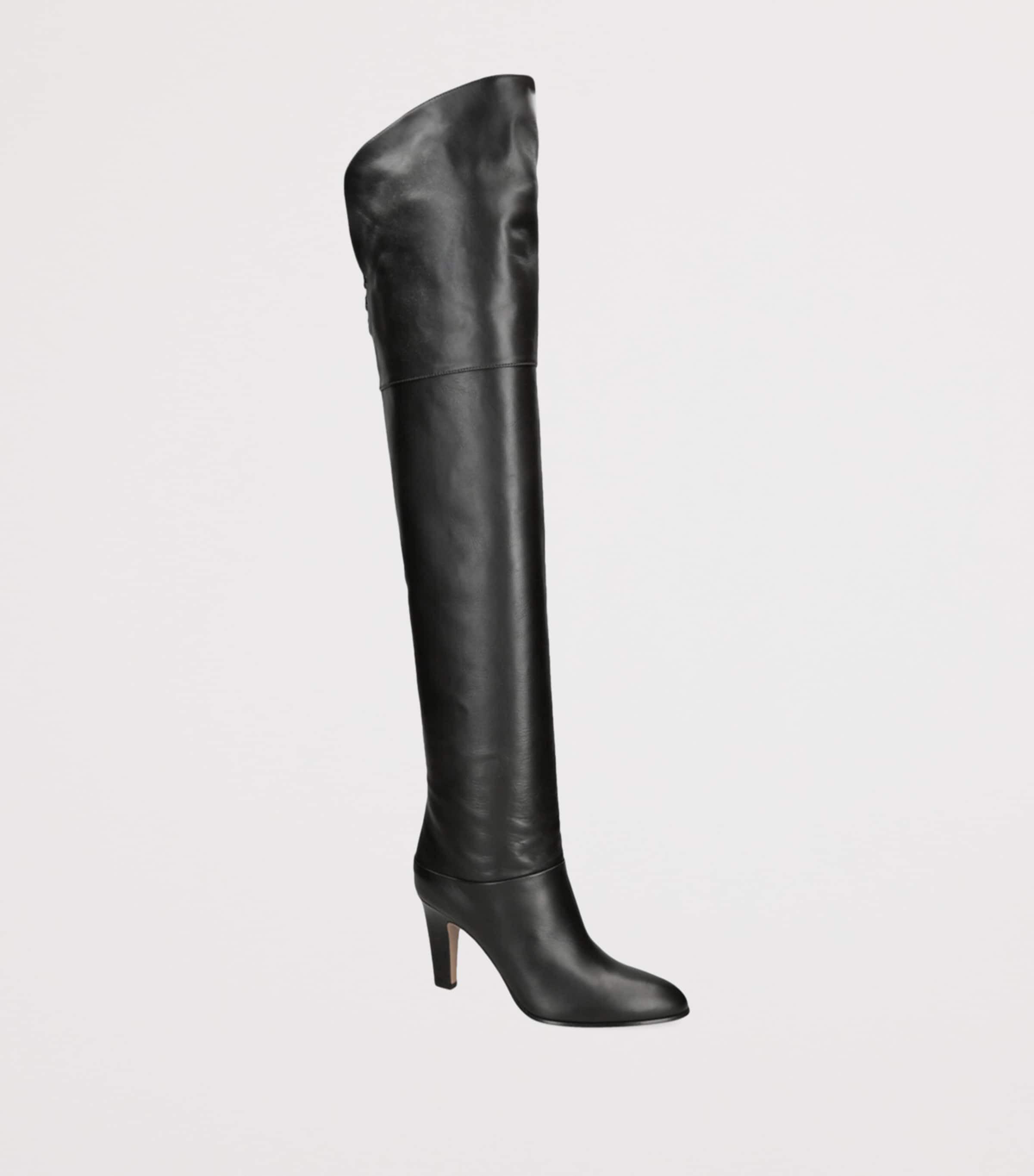 Leather Eve Over-The-Knee Boots 85 BLACK Image 3
