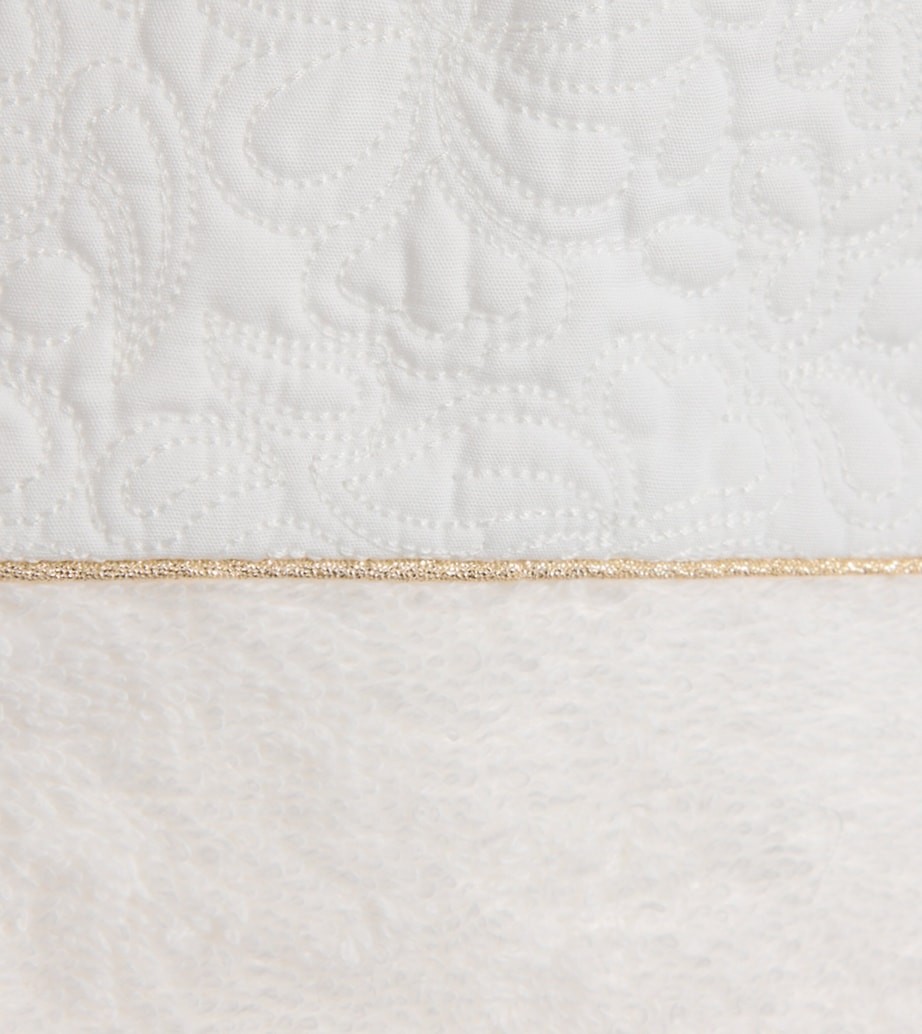 Cotton Lamé-Stripe Bib 13NACRE Image 2