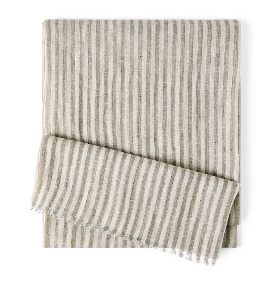 Brunello Cucinelli Linen-Blend Stripe Scarf Image 1