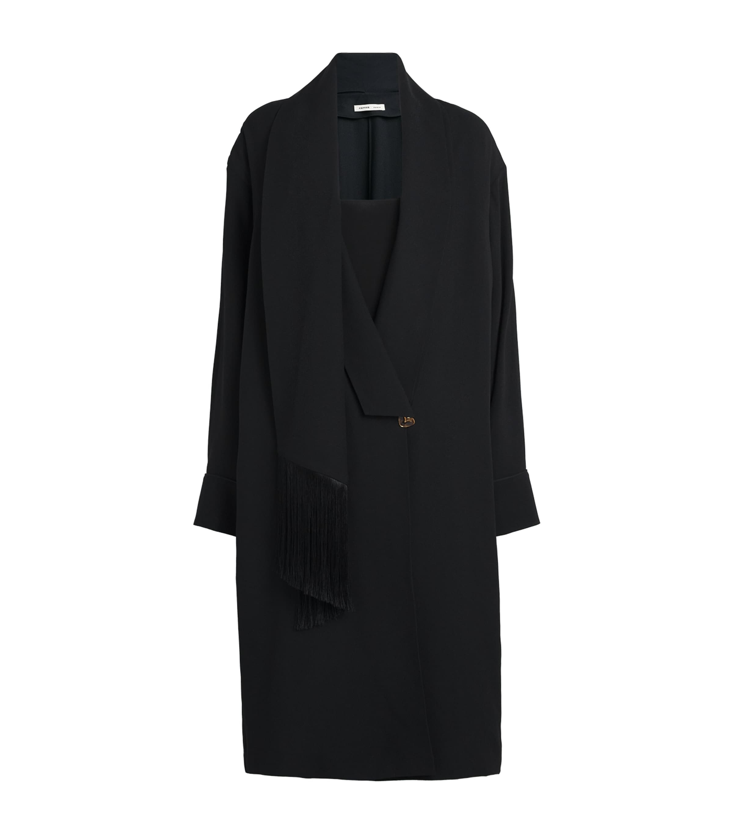 CARVEN CREPE SCARF-DETAIL MIDI DRESS 