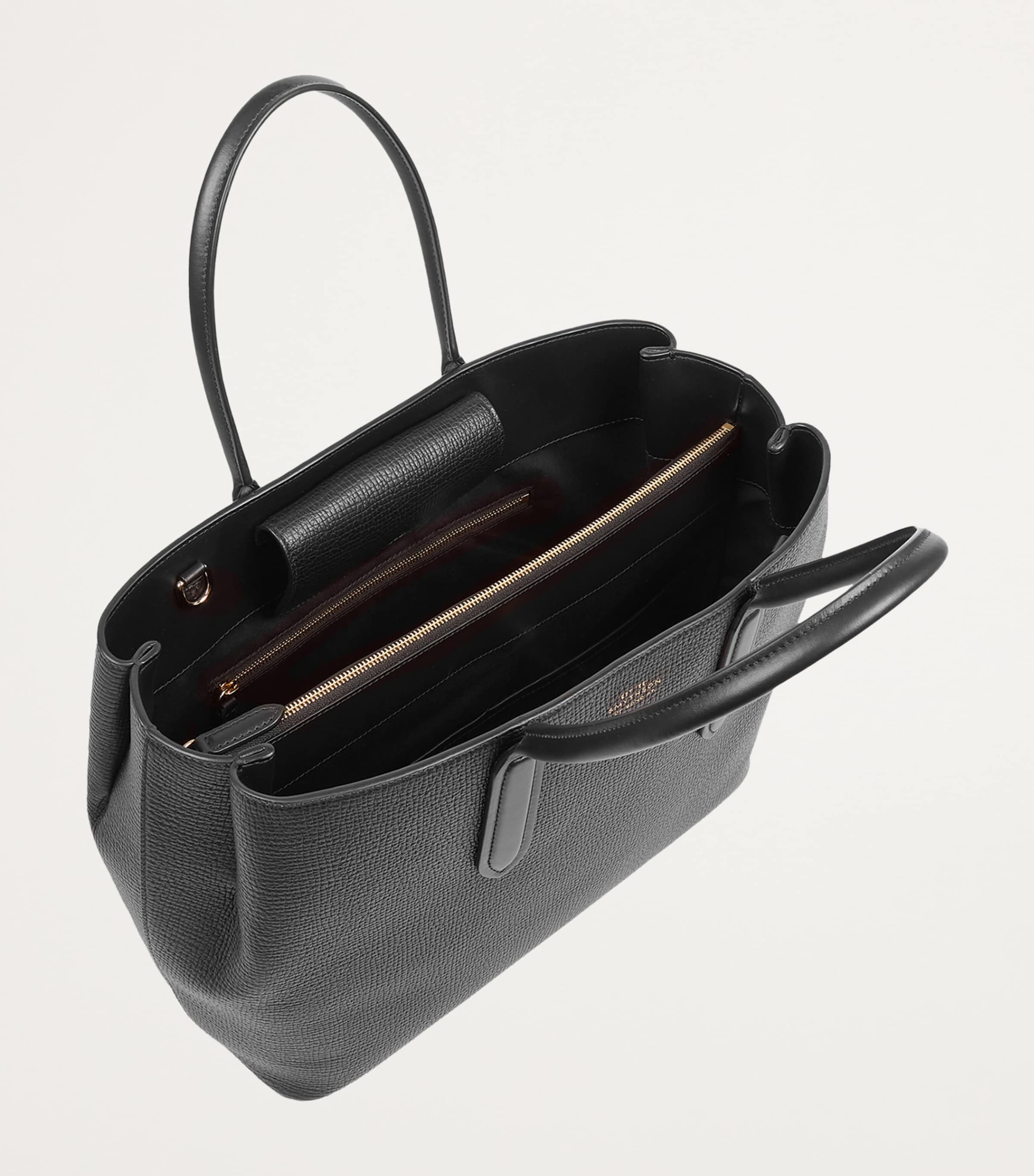 Small Leather Day Tote Bag BLACK Image 3