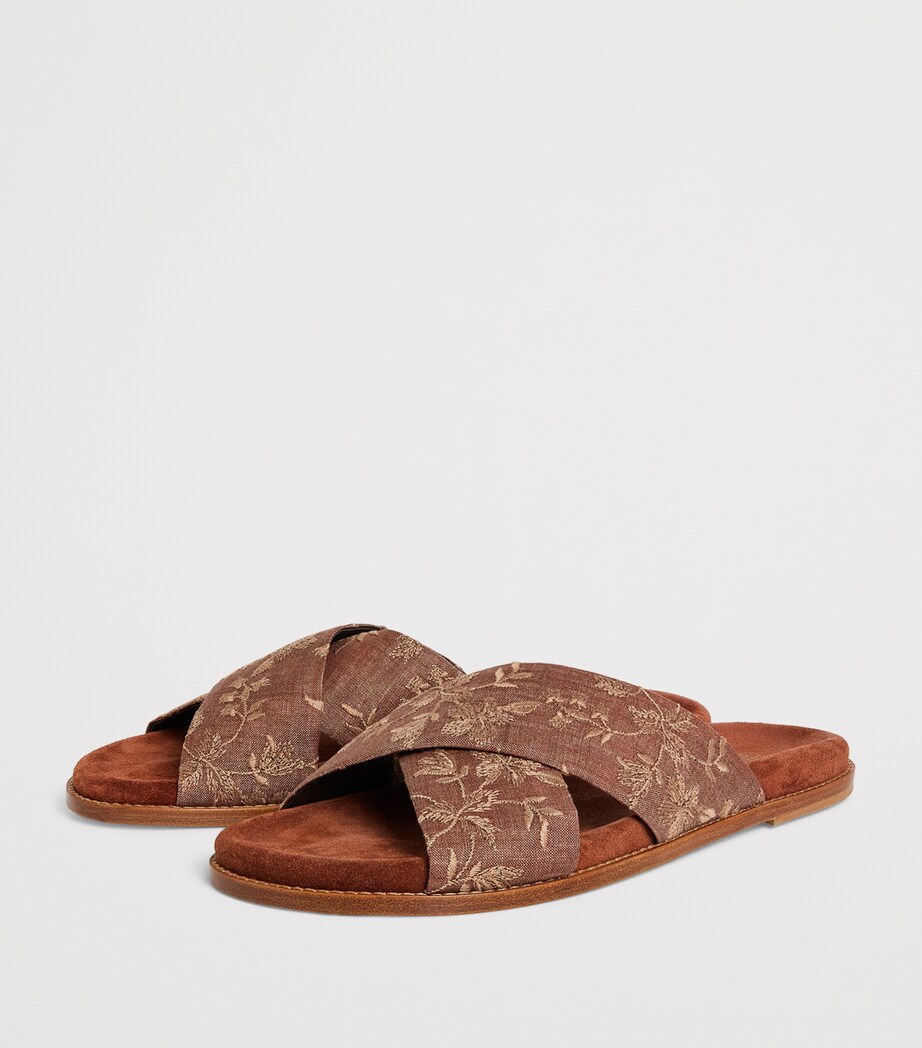 Embroidered Crossover Slides VICUNA Image 3