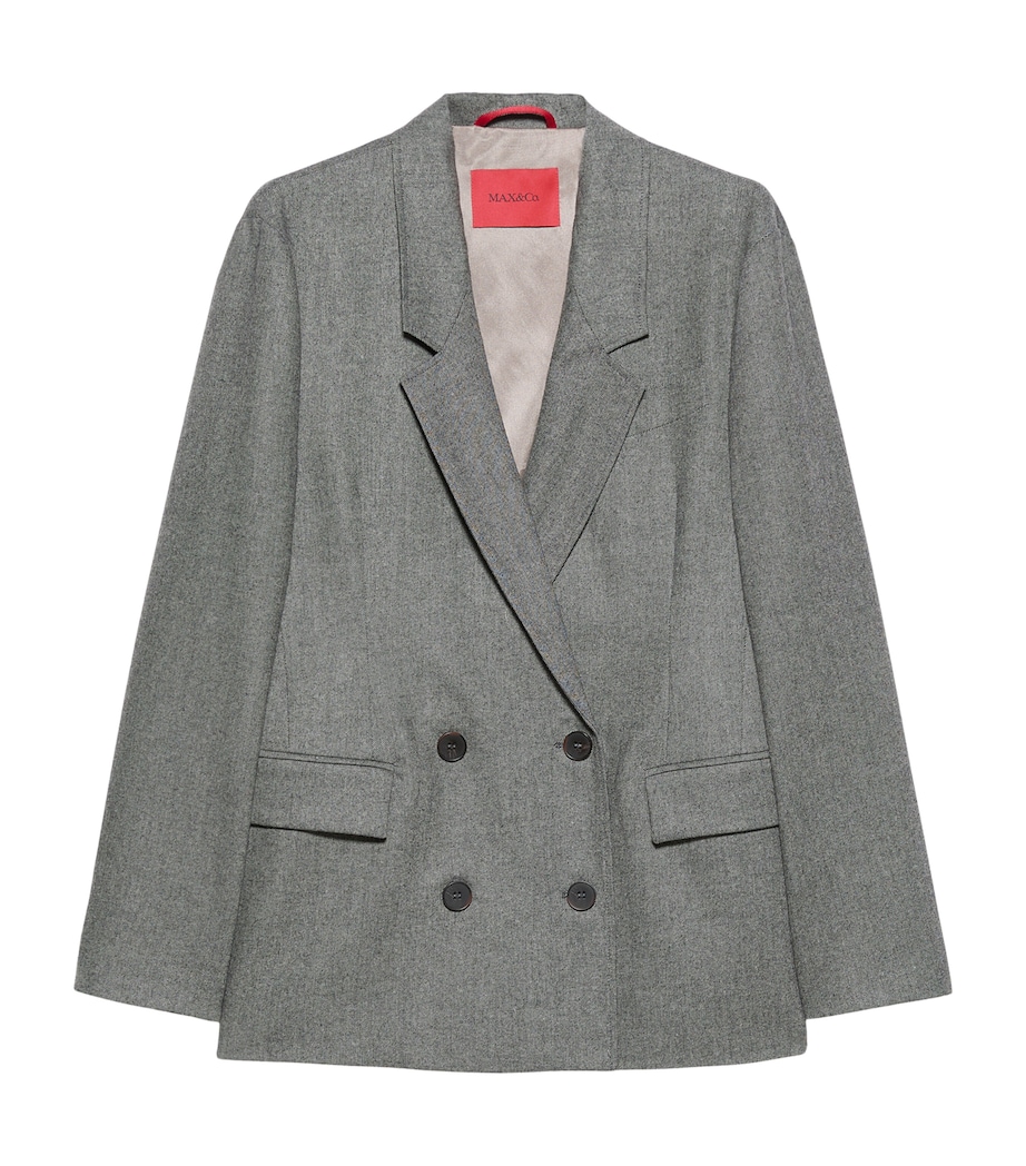 MAX&Co. Womens Double-Breasted Blazer Black Image 1