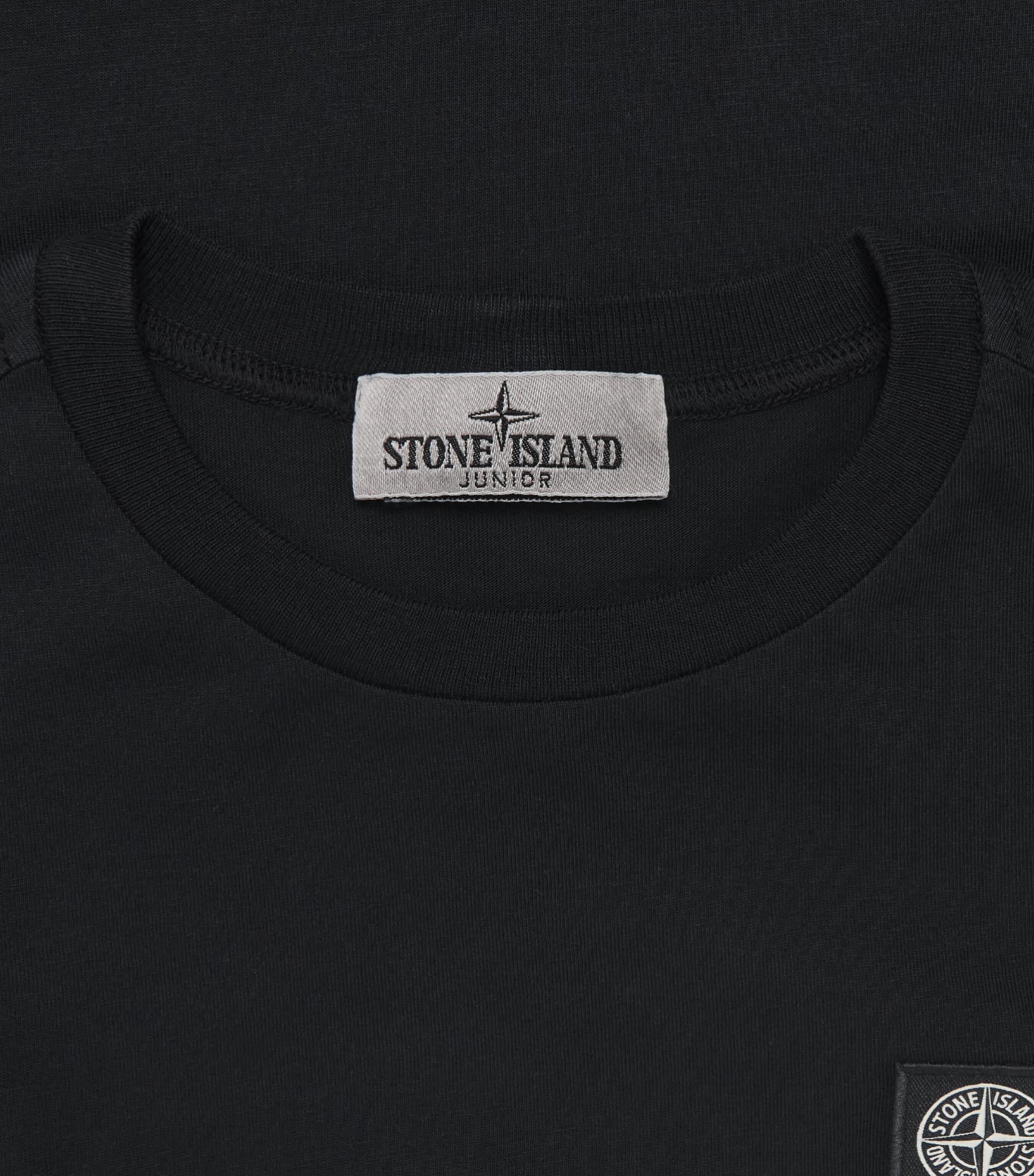 Stone Island Junior Cotton Logo T-Shirt (2-14 Years) Black Image 3