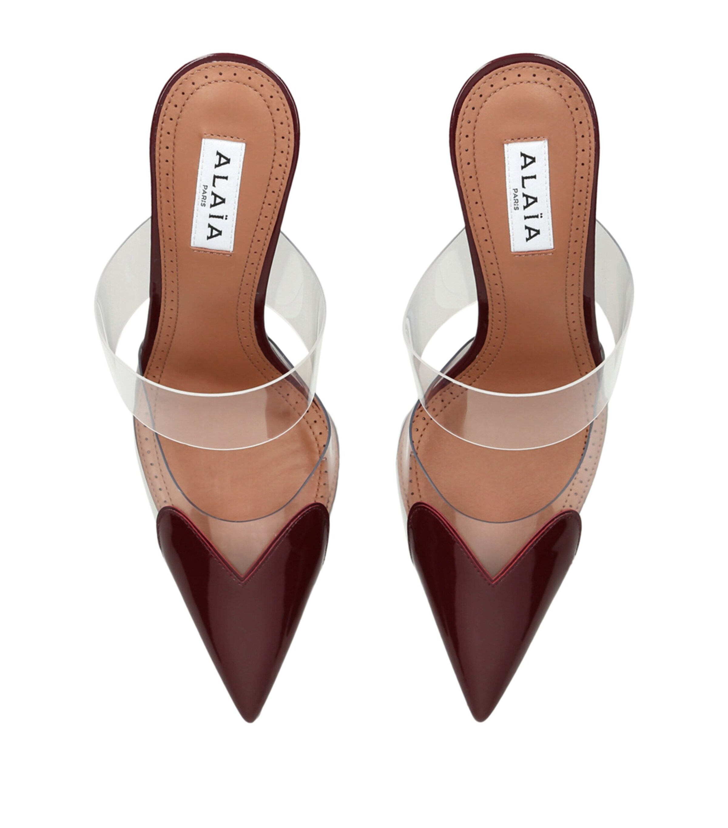 Alaïa Coeur Heeled Mules 90 Wine Image 4