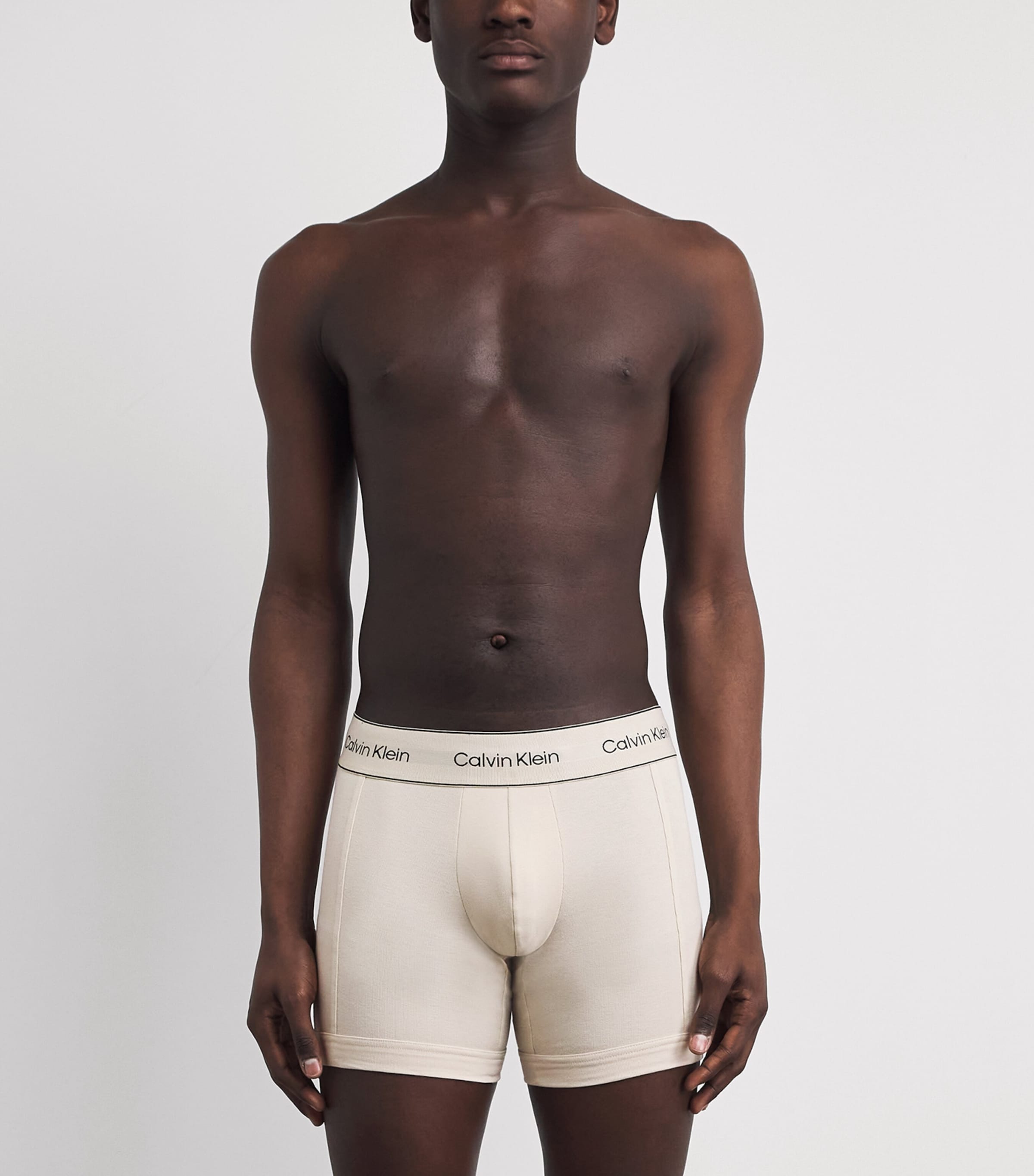 Calvin Klein Mens Stretch-Cotton Heritage Boxer Briefs (Pack of 3) Gray/grey/white Image 2