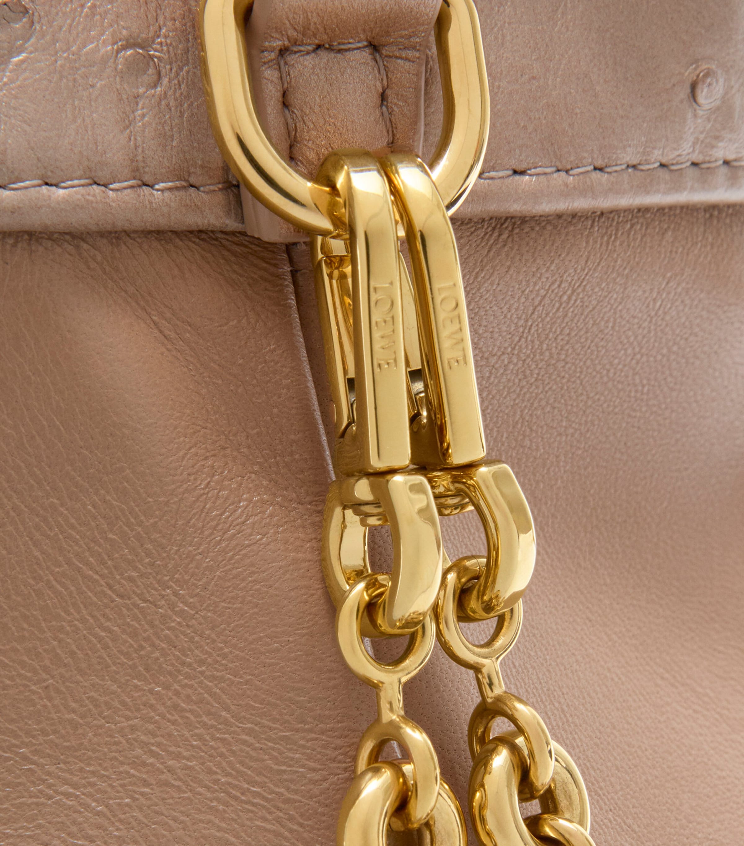 Mini Leather Flamenco Clutch Bag IVORY Image 9