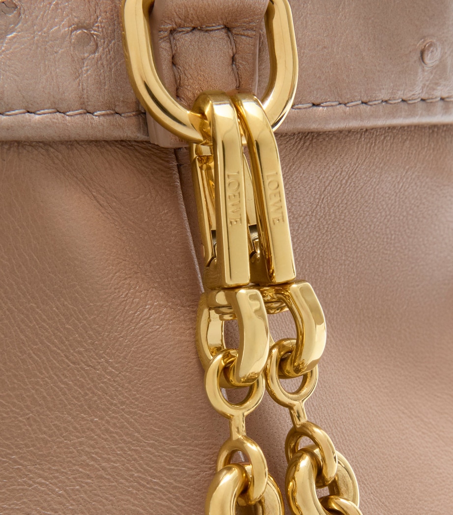 Mini Leather Flamenco Clutch Bag IVORY Image 9