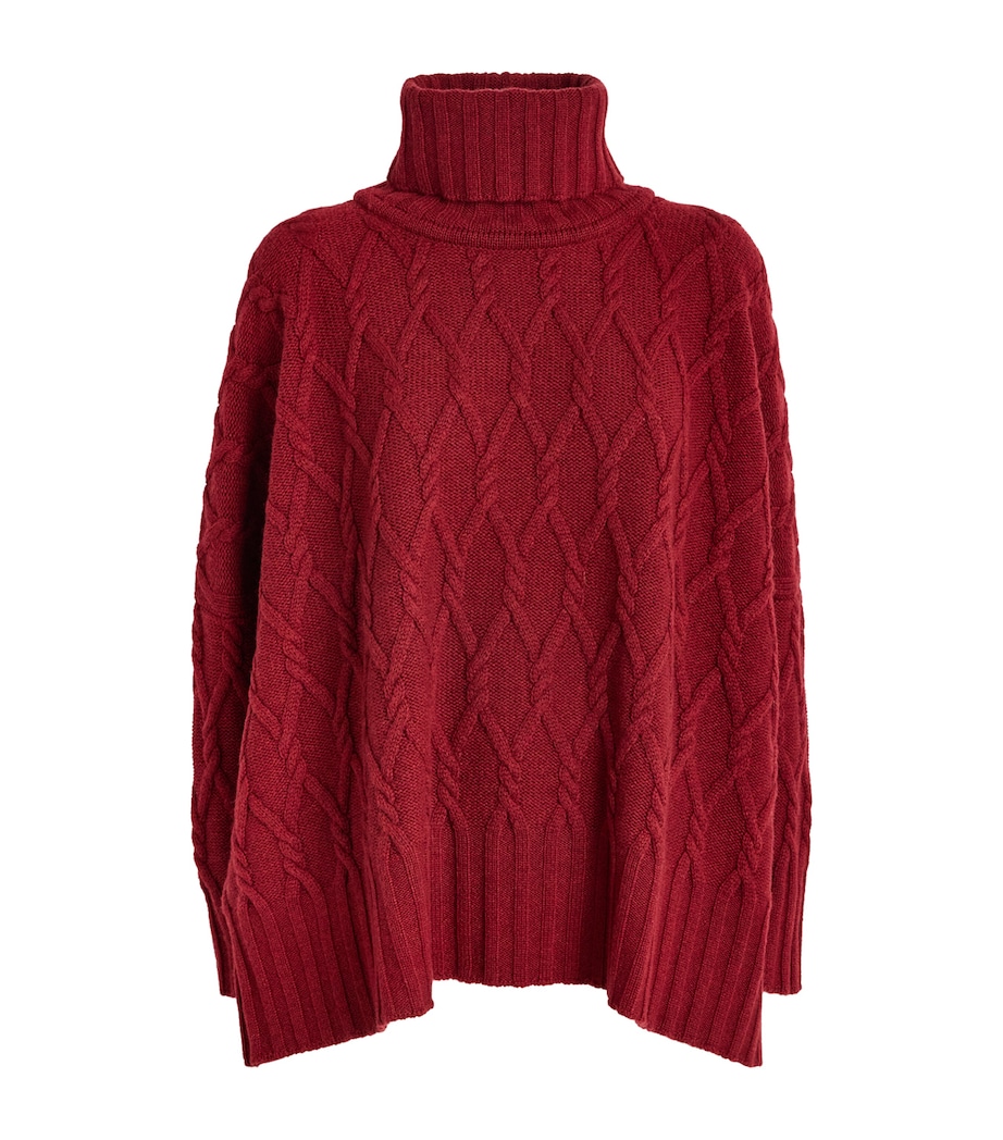 Eskandar Womens Cashmere Cable-Knit Rollneck Sweater Red Image 1