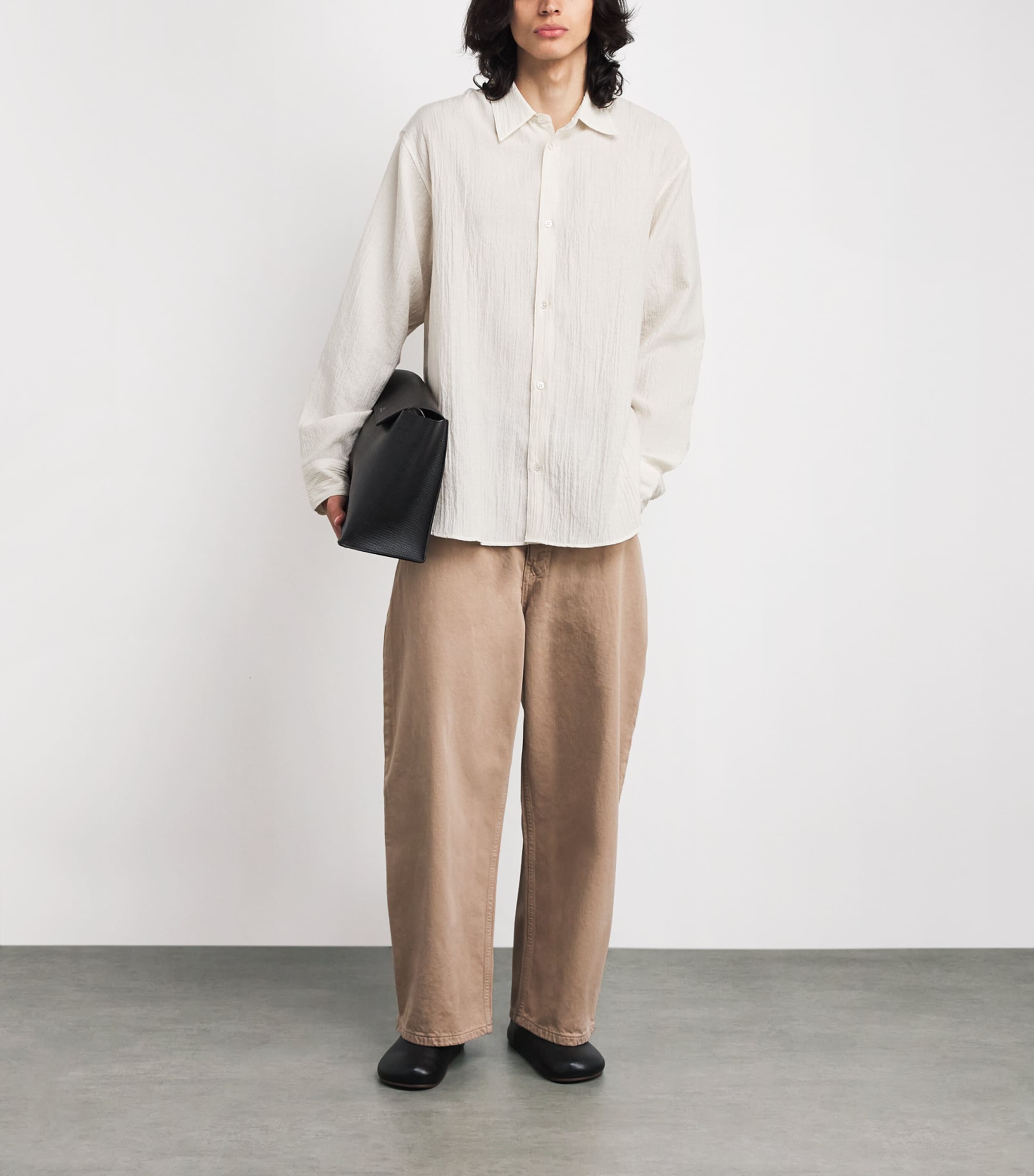 Cotton-Blend Oversized View Shirt MILK Image 2