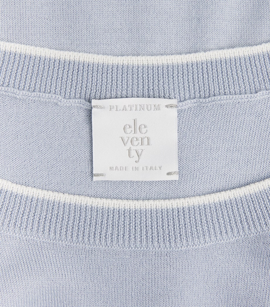 Eleventy Womens Wool Crew-Neck Sweater Nuvola, Bianco Image 6