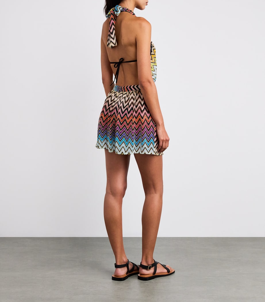 Zigzag Halterneck Playsuit SM9QH MULTI W BLACK BASE Image 3