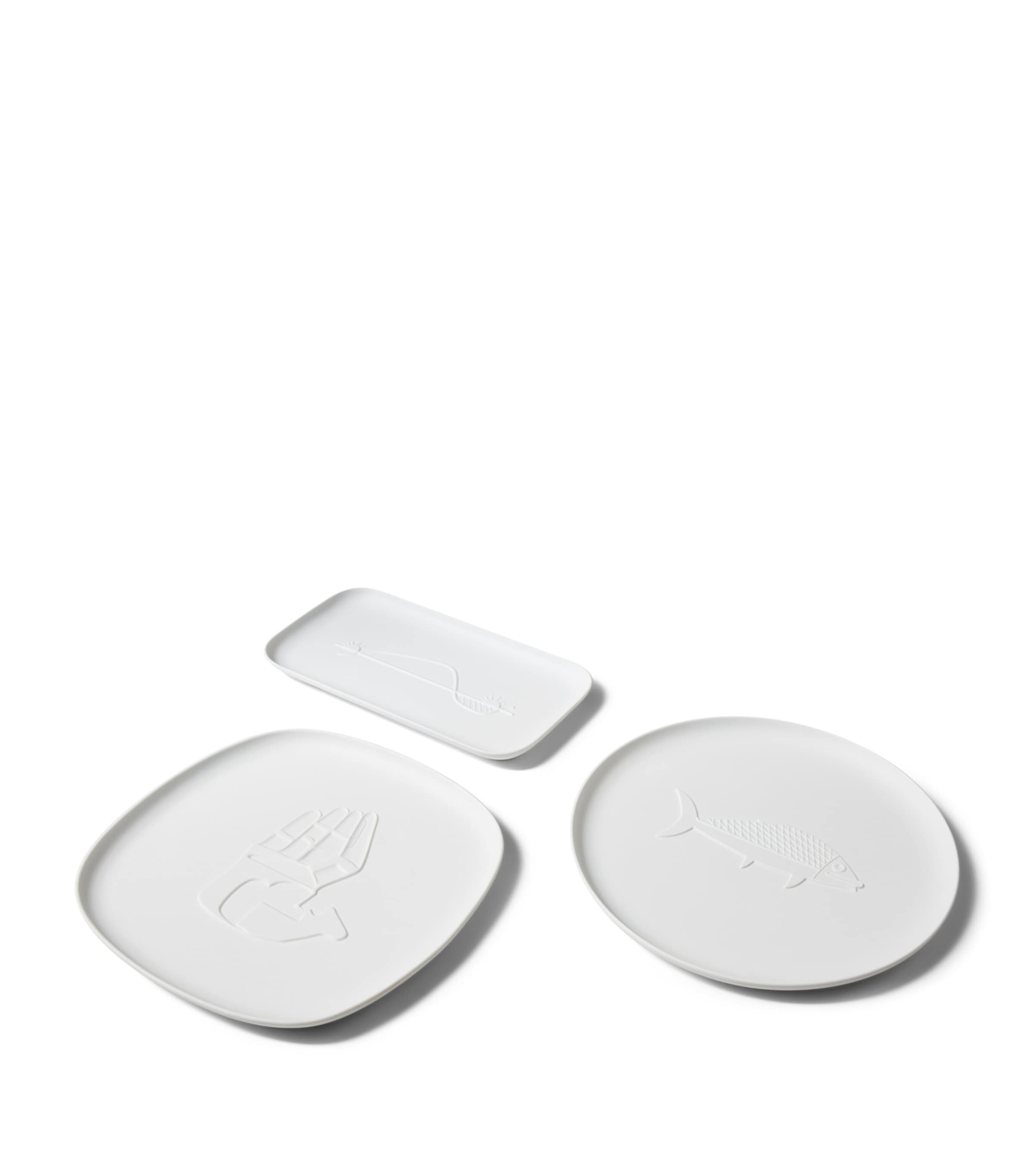 Cassina x Ginori 1735 Le Corbusier Collection Chandigarh La Main Ouverte Square Tray (33cm) WHITE Image 3