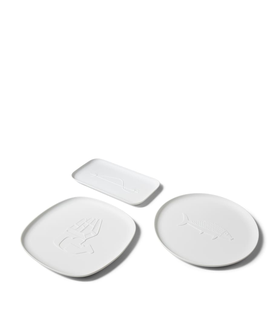 Cassina x Ginori 1735 Le Corbusier Collection Chandigarh La Main Ouverte Square Tray (33cm) WHITE Image 3