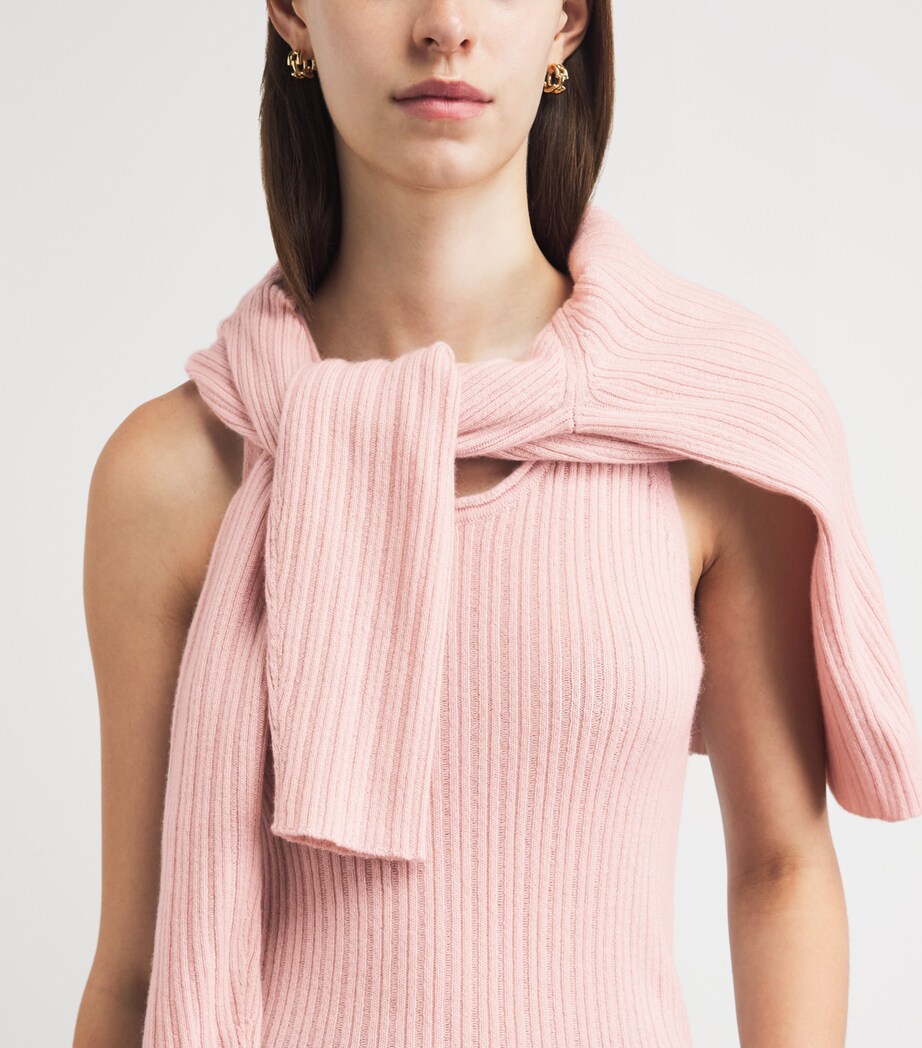 Johnstons Of Elgin Womens Cashmere Ribbed Tank Top Highland Rose Image 3