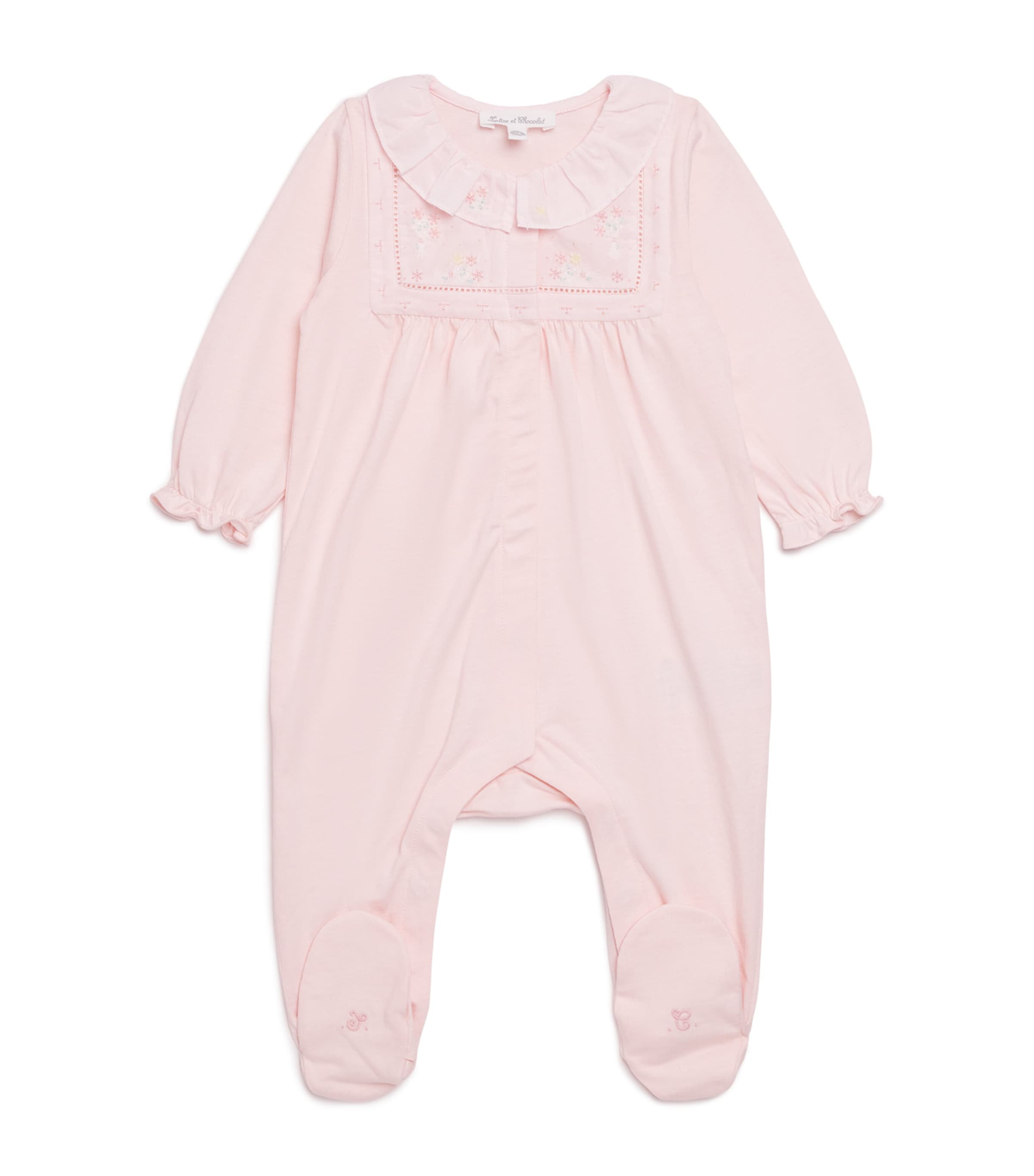 Cotton Frill-Collar All-In-One (0-24 Months) 31ROSE PÂLE Image 1