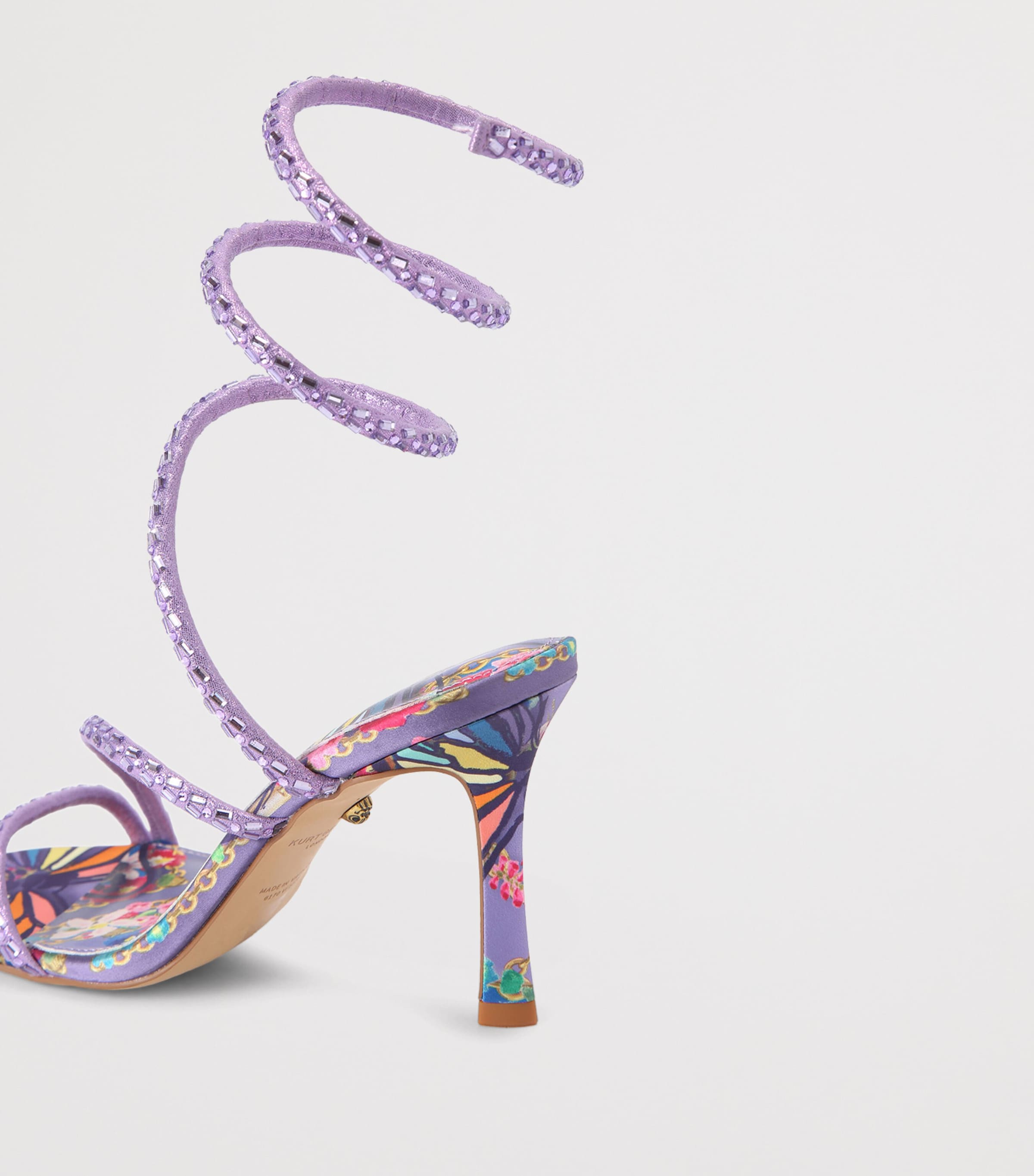 Kurt Geiger London Satin Spiral Sandals Lilac Image 3