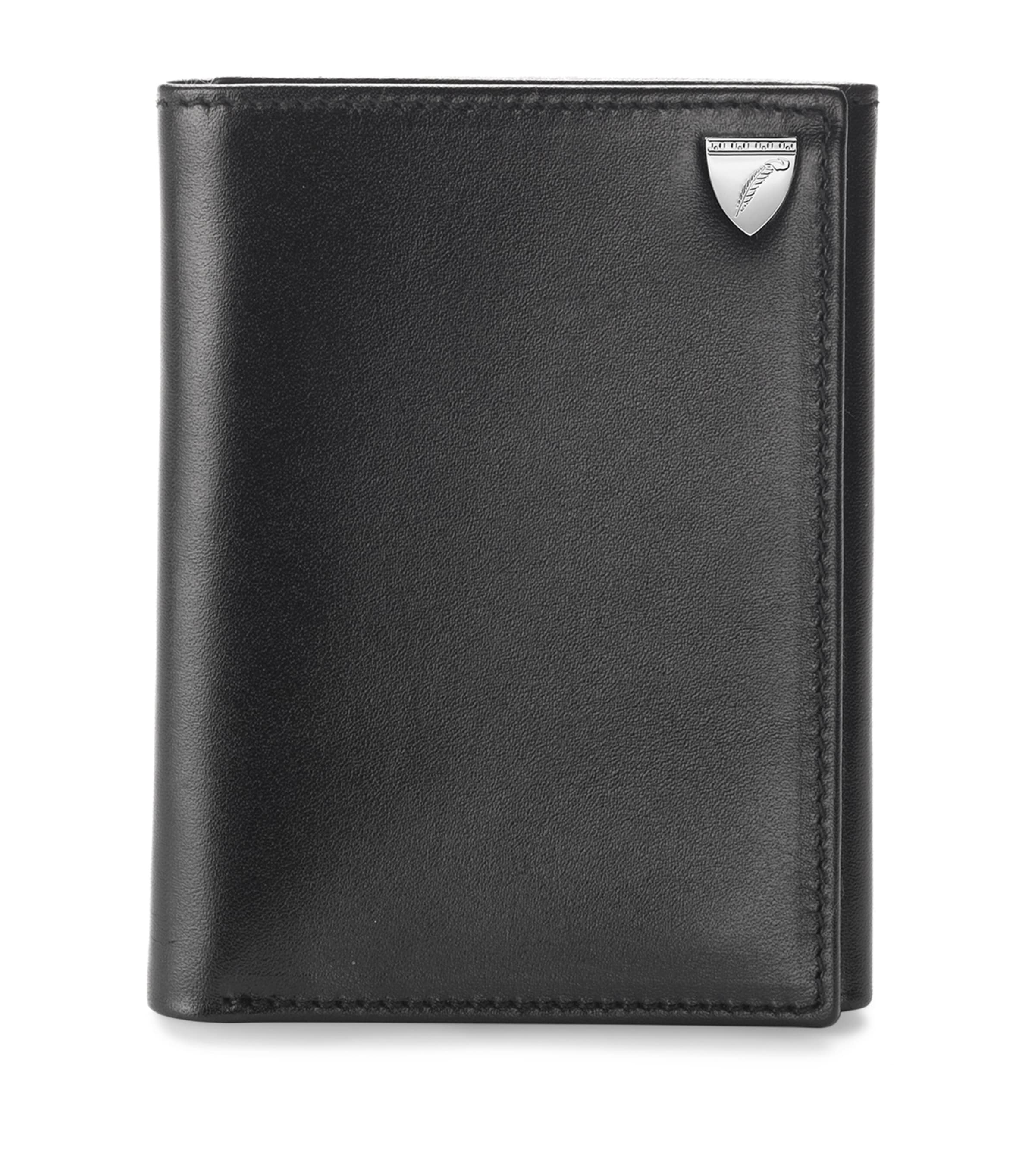 Shop Aspinal Of London Leather Trifold Wallet In Black