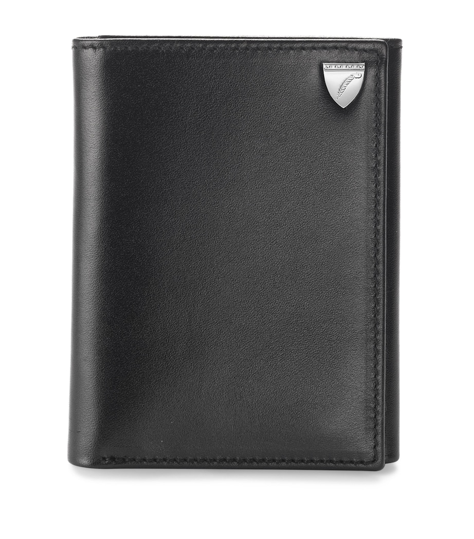 Leather Trifold Wallet BLACK Image 1