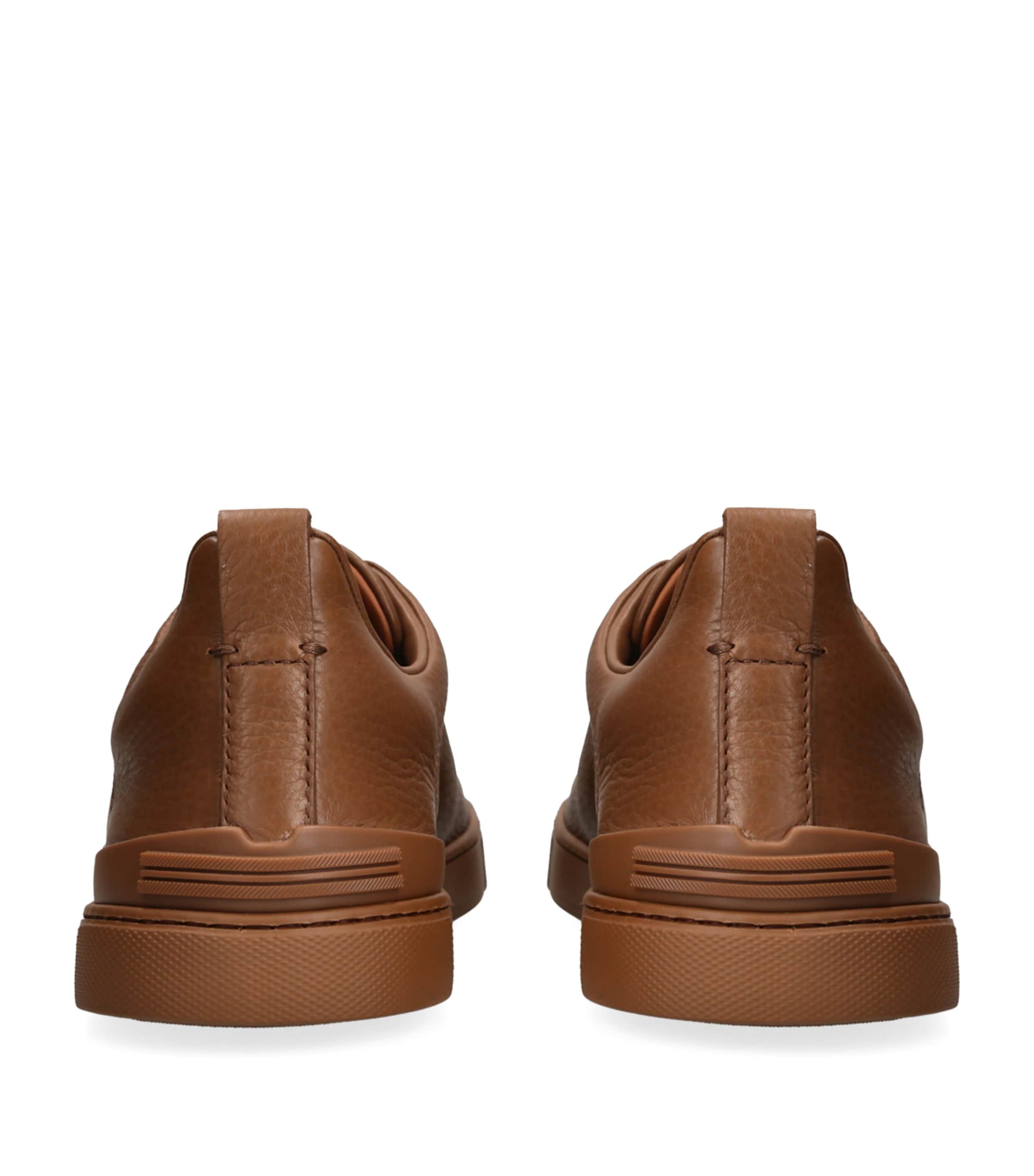 Deerskin Triple Stitch Sneakers TAN Image 2
