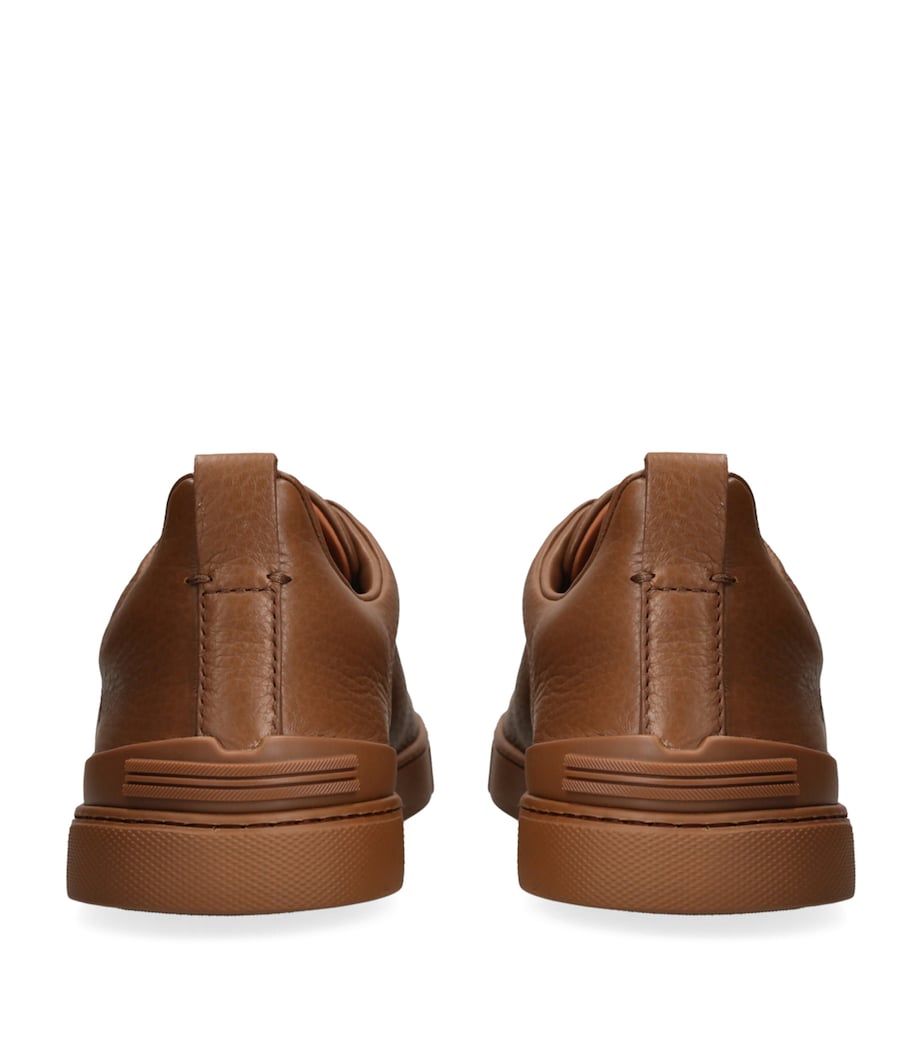 Deerskin Triple Stitch Sneakers TAN Image 2