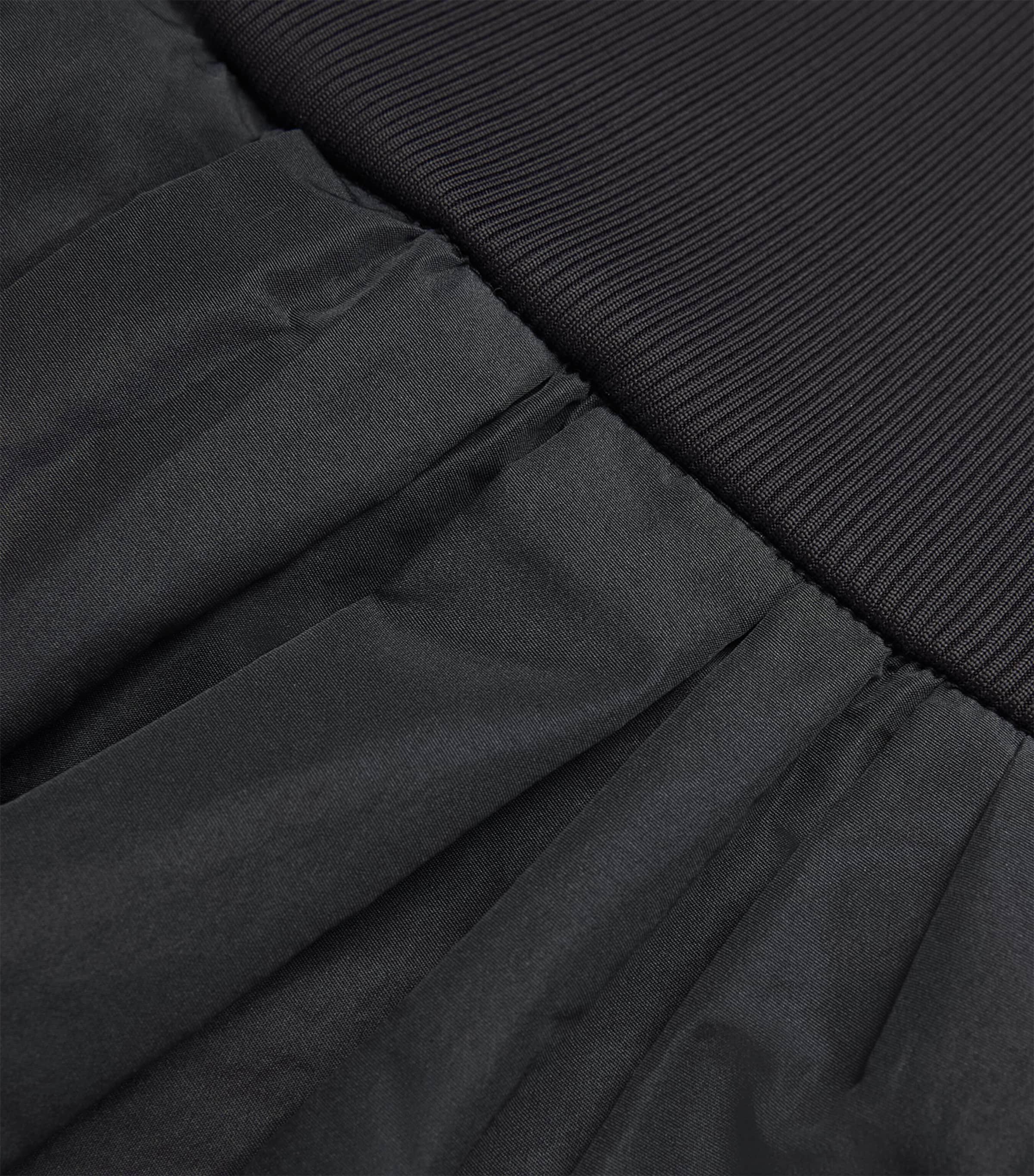 Rib-Knit Taffeta Midi Dress BLACK Image 5