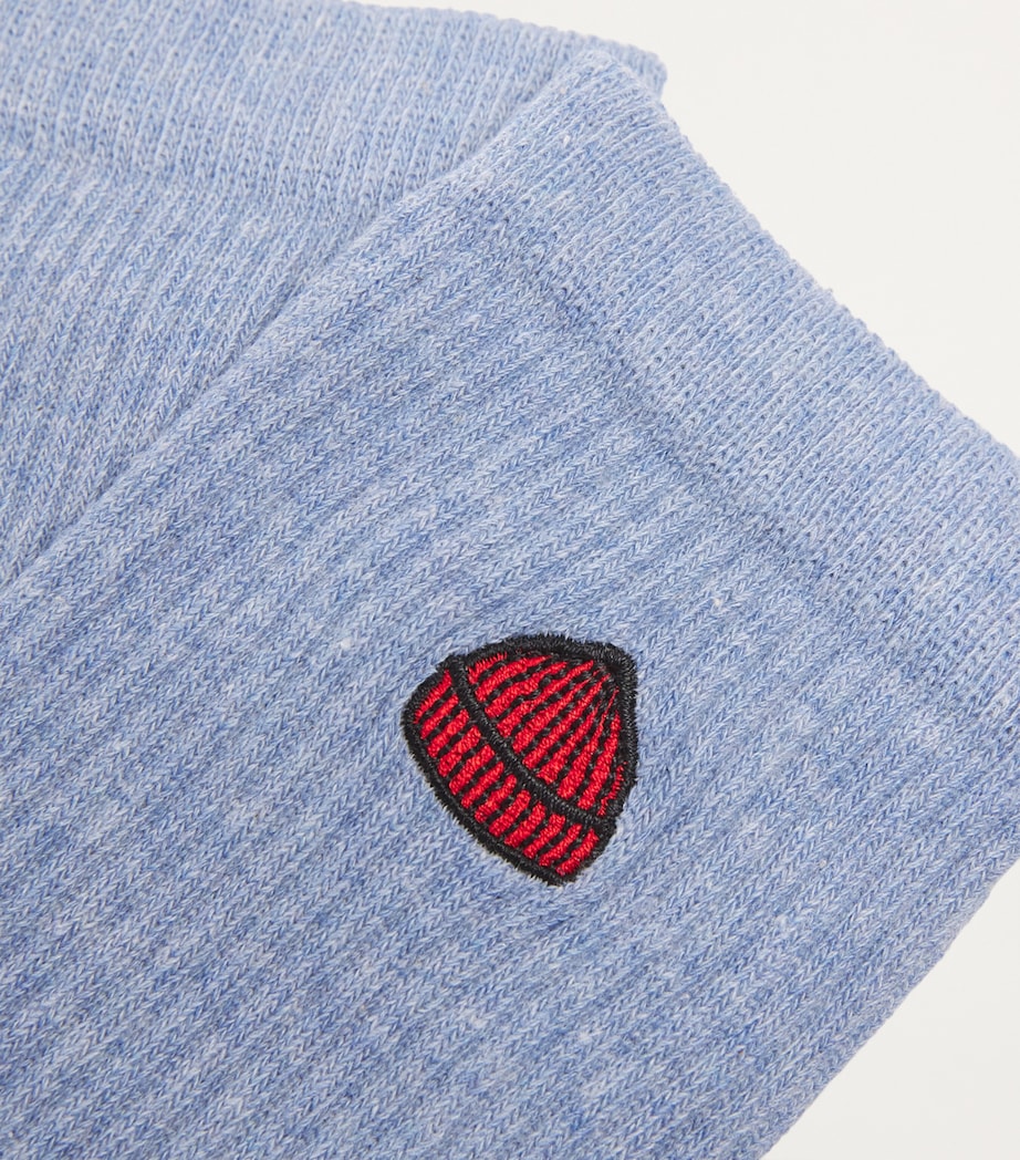 Le Bonnet Mens Cotton-Blend Logo Socks Light Blue Sky Image 2
