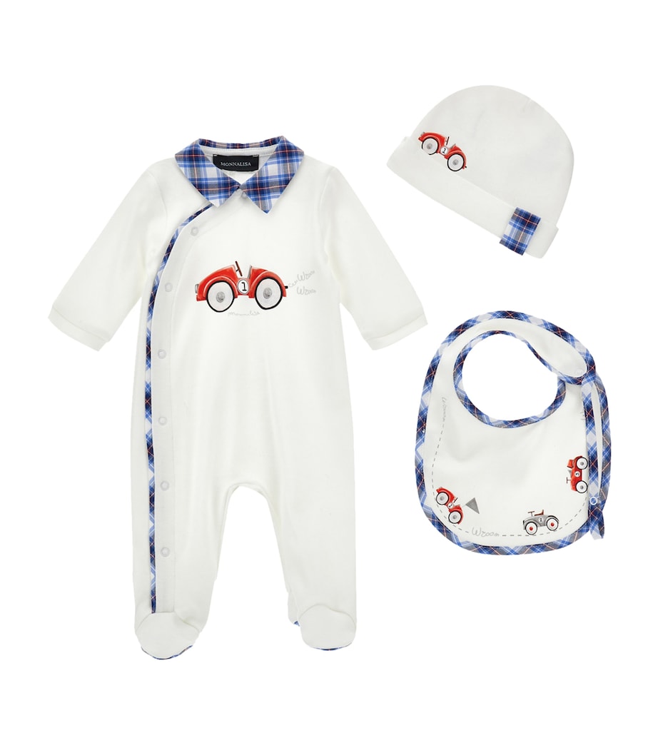 Racing Car All-In-One, Bib and Hat (1-9 Months) PANNA+RUBINO Image 1