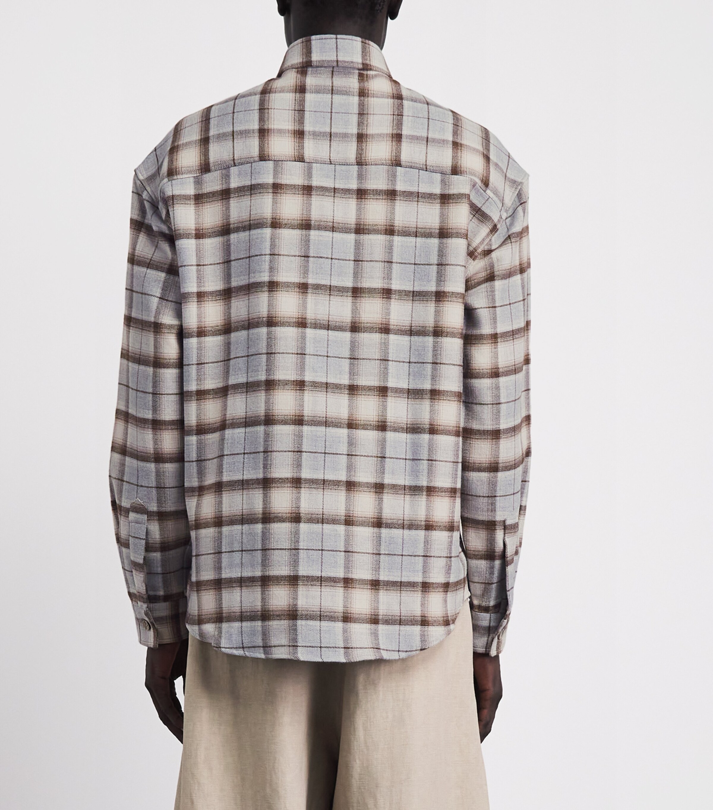Pal Zileri Mens Cotton Check Shirt Brown Image 5
