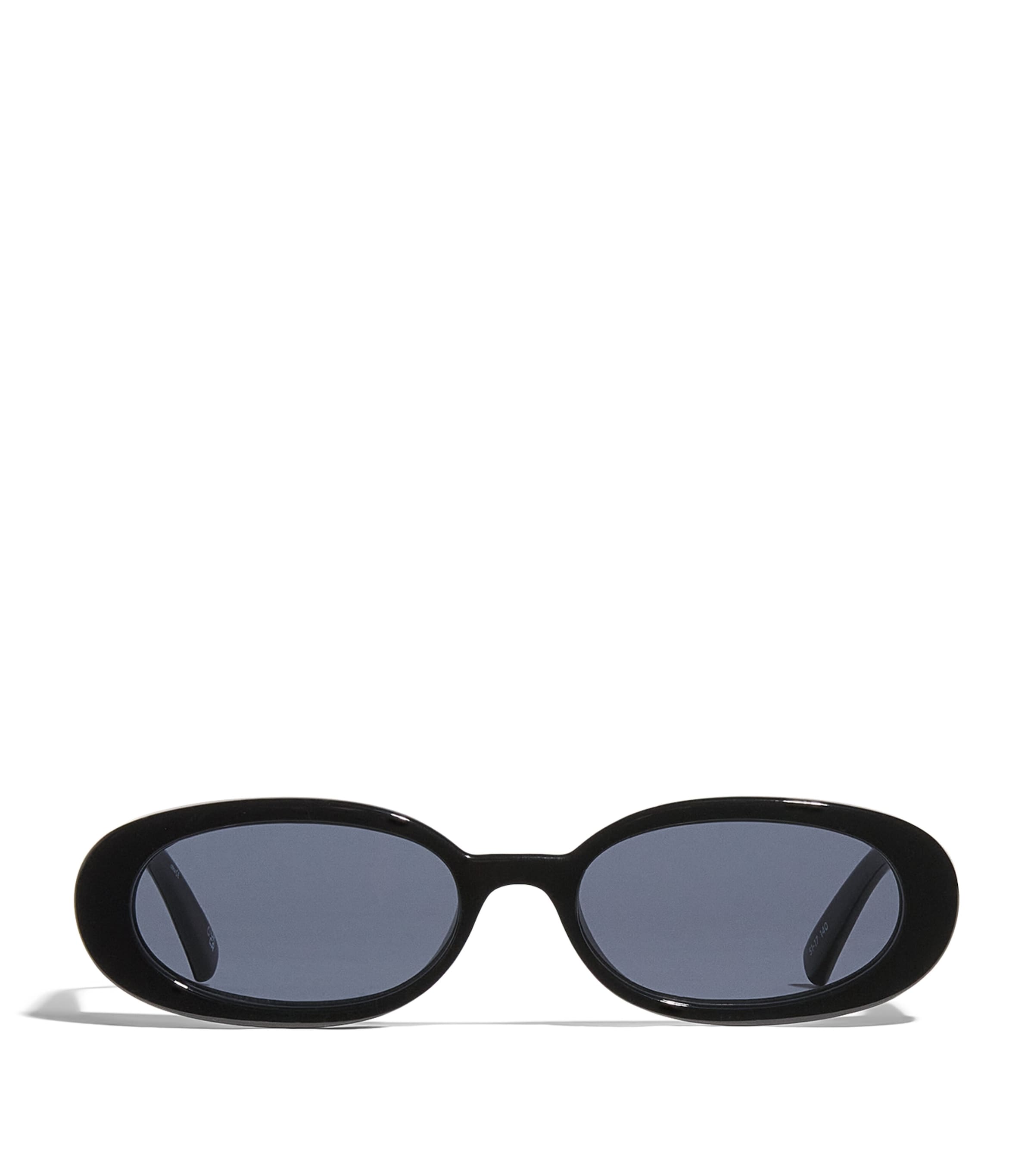 Le Specs Womens Black Outta Love Oval-frame Plastic Sunglasses In Black