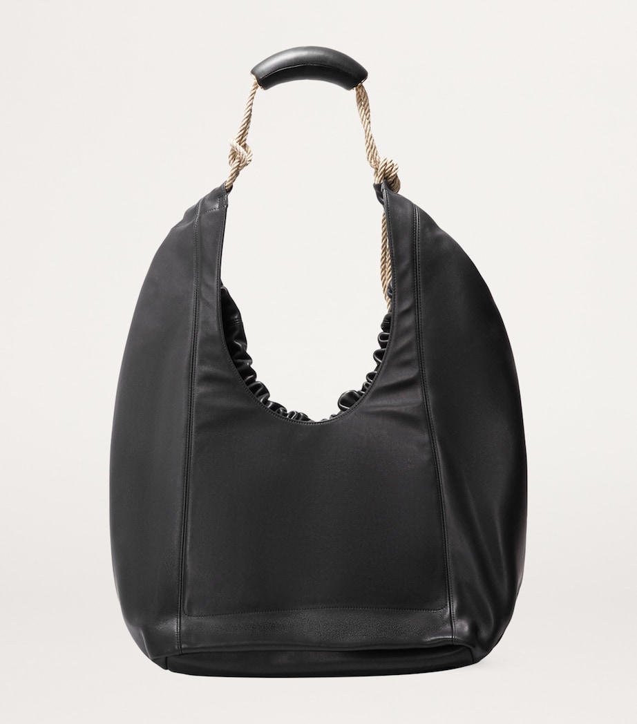 LOEWE XL Leather Squeeze Cord Top-Handle Bag Black Image 3