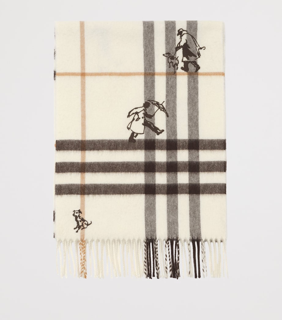 Burberry Cashmere Check Mates Scarf Pebble White Image 4
